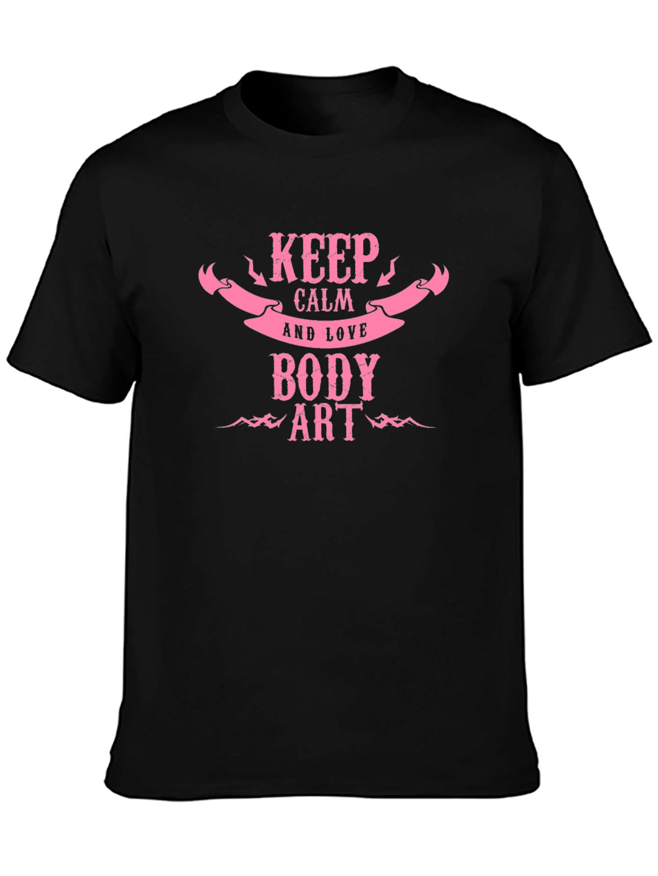 Keep Calm and Love Body Art Black T-Shirt