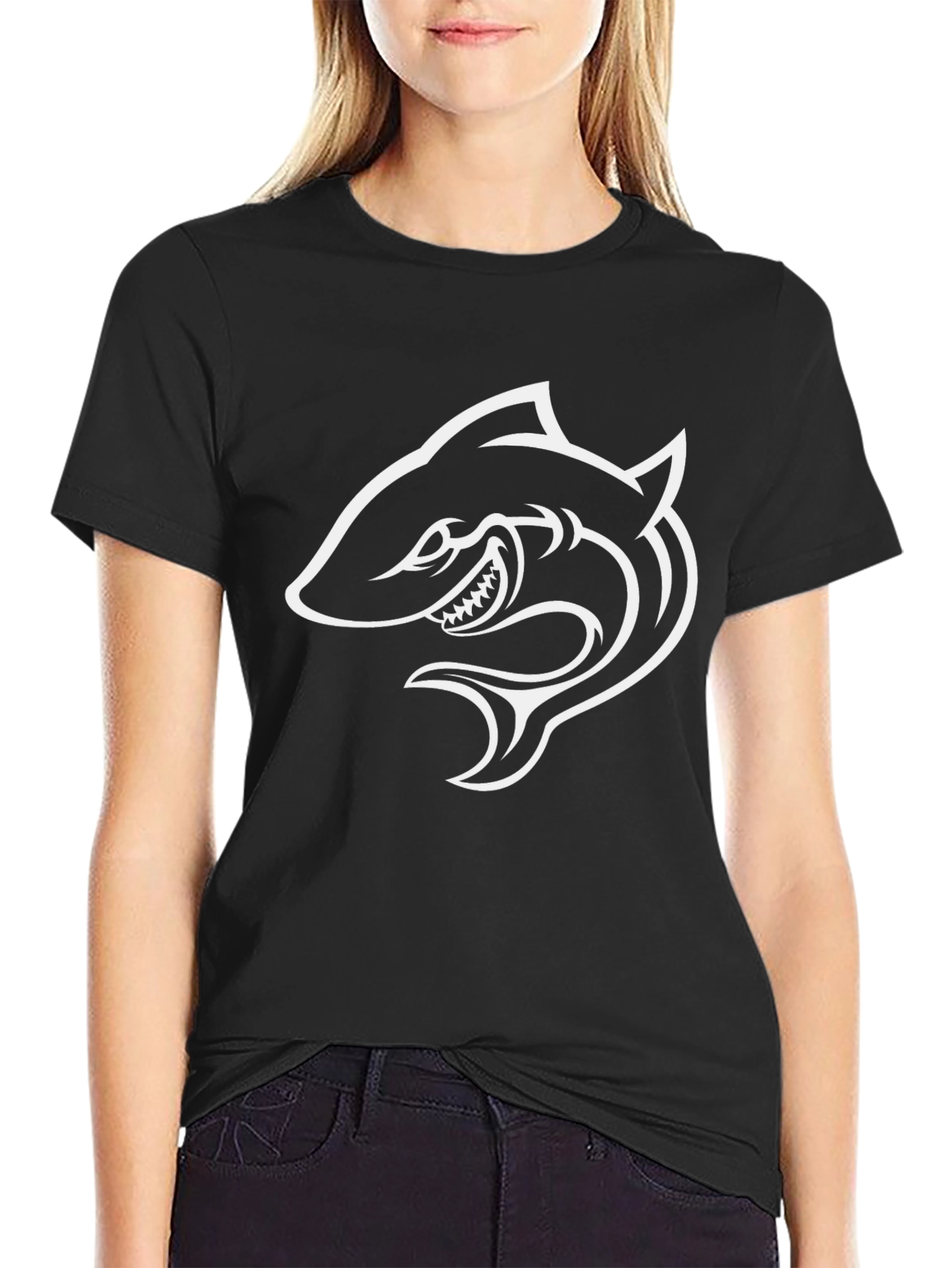 Black Shark Graphic Tee - Bold and Stylish