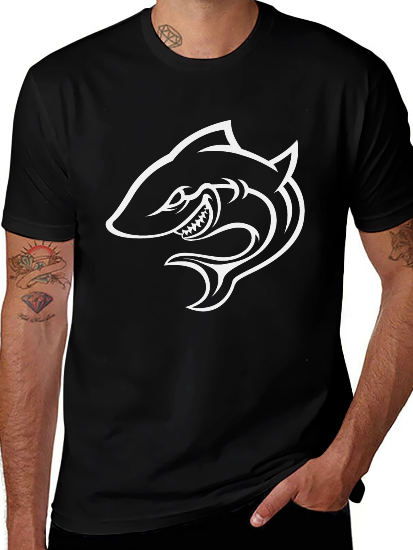 Black Shark Graphic Tee - Bold and Stylish