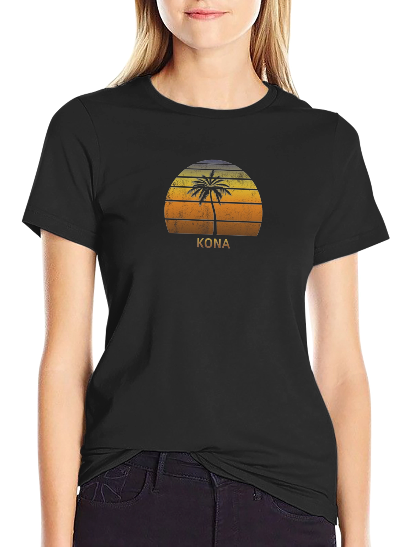 Kona Palm Tree Sunset T-Shirt - Island Vibes