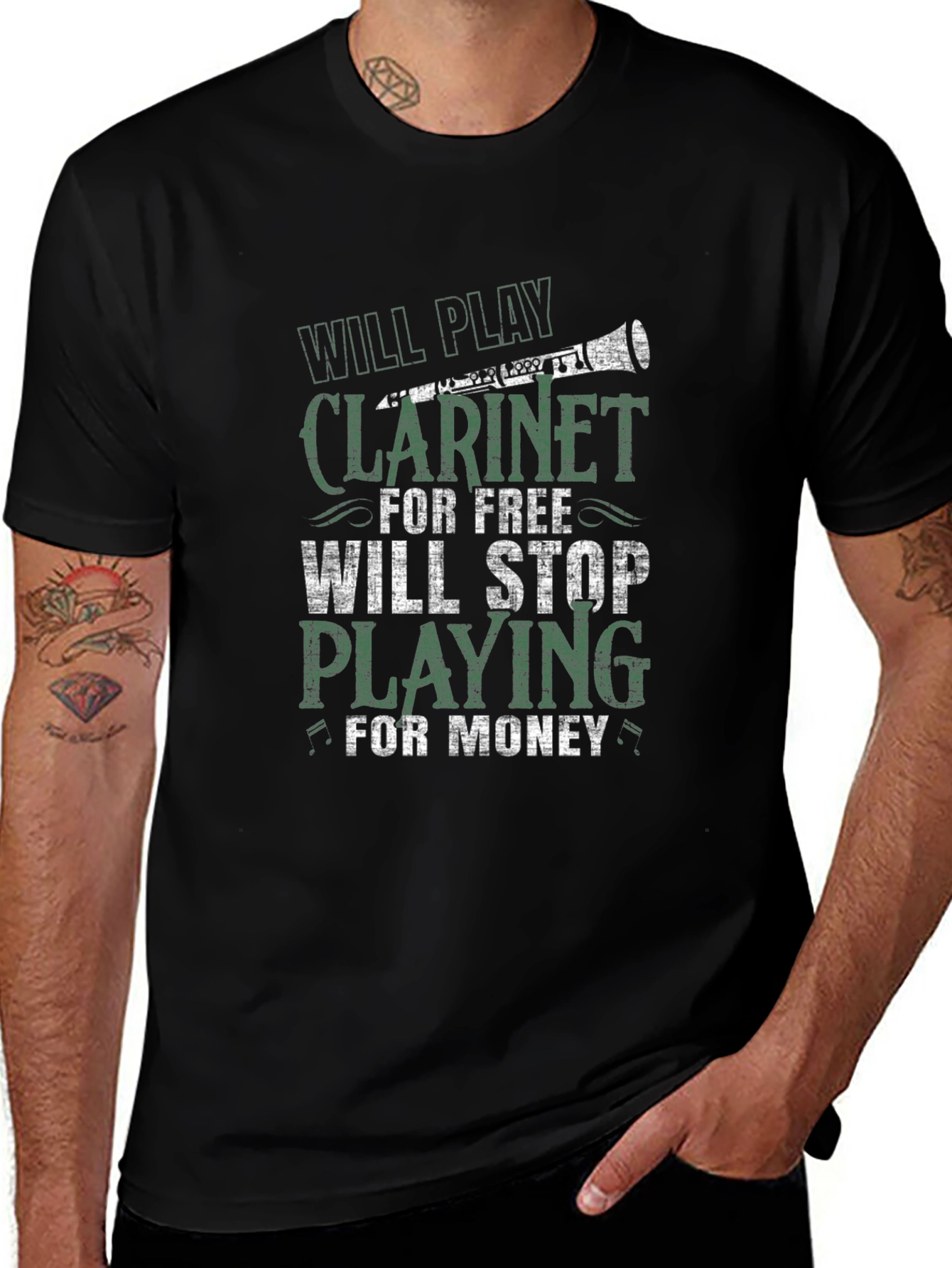 Clarinet Player T-Shirt - Play for Free Stop for Money