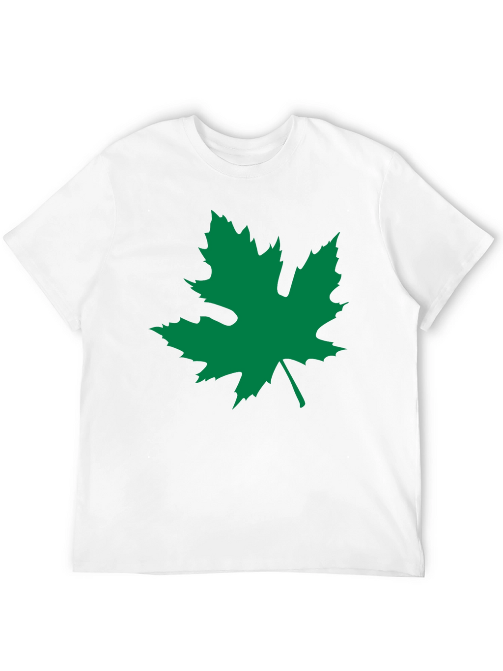 Black T-Shirt with Green Leaf Graphic