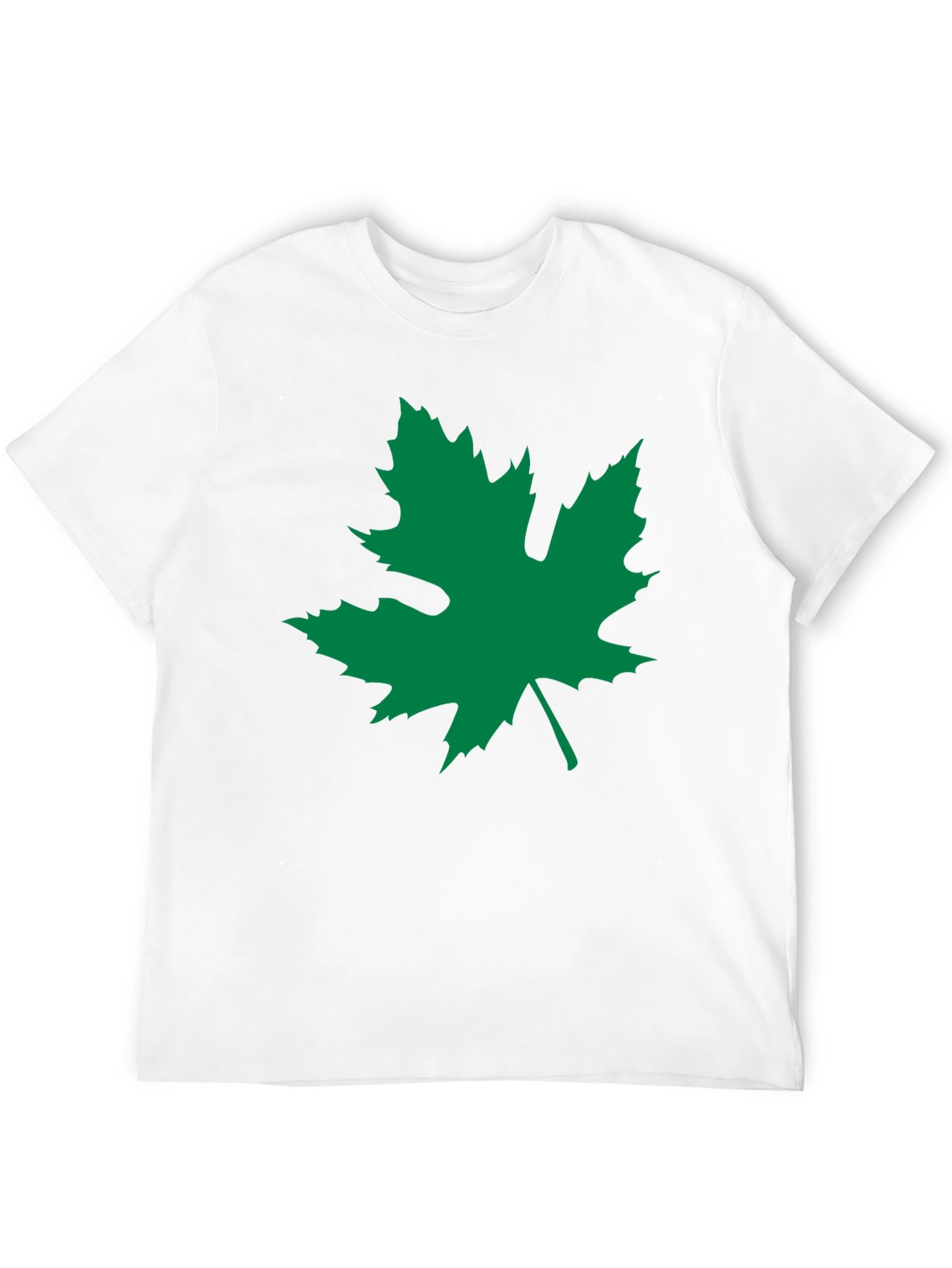 Black T-Shirt with Green Leaf Graphic