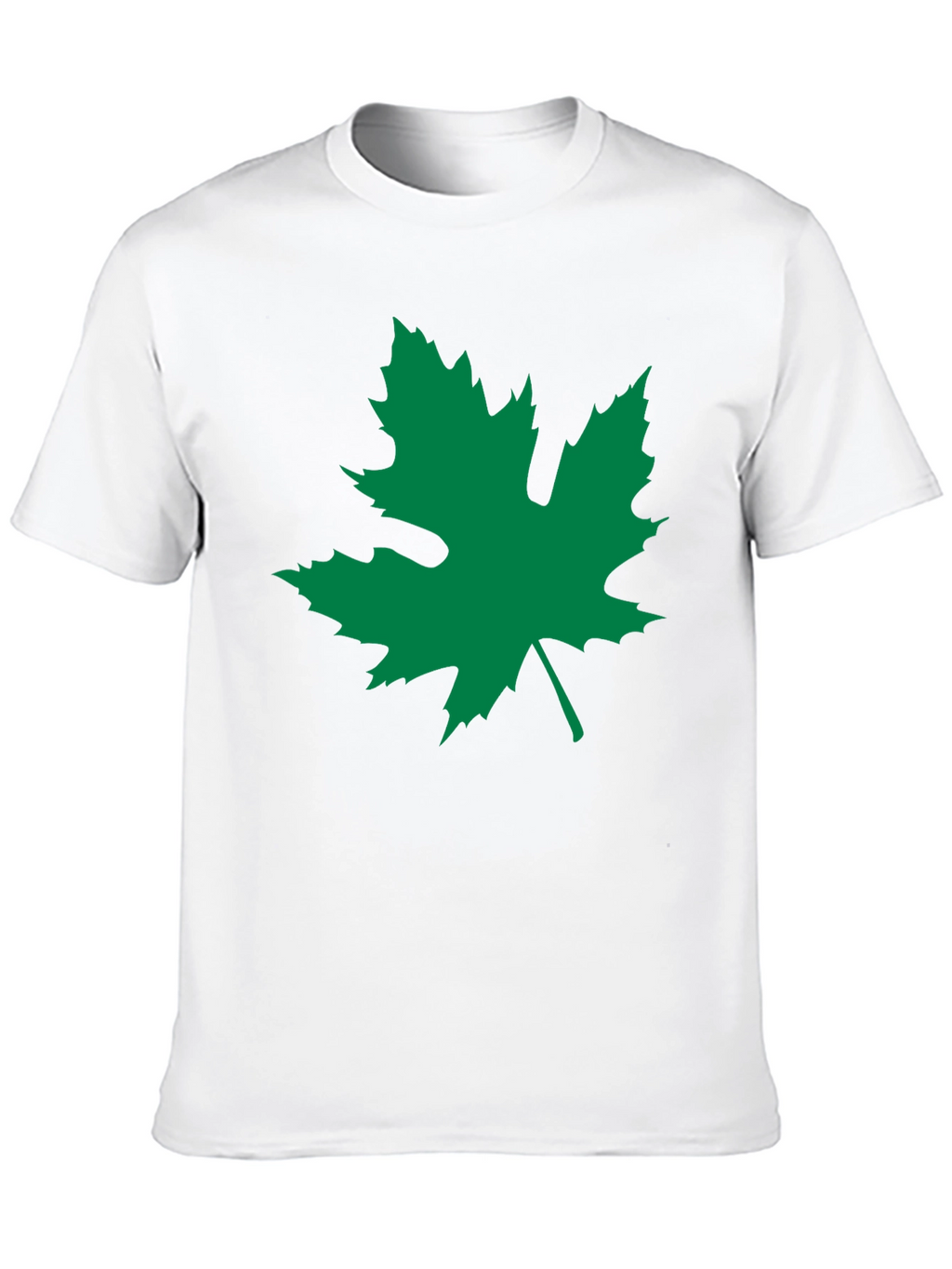 Black T-Shirt with Green Leaf Graphic