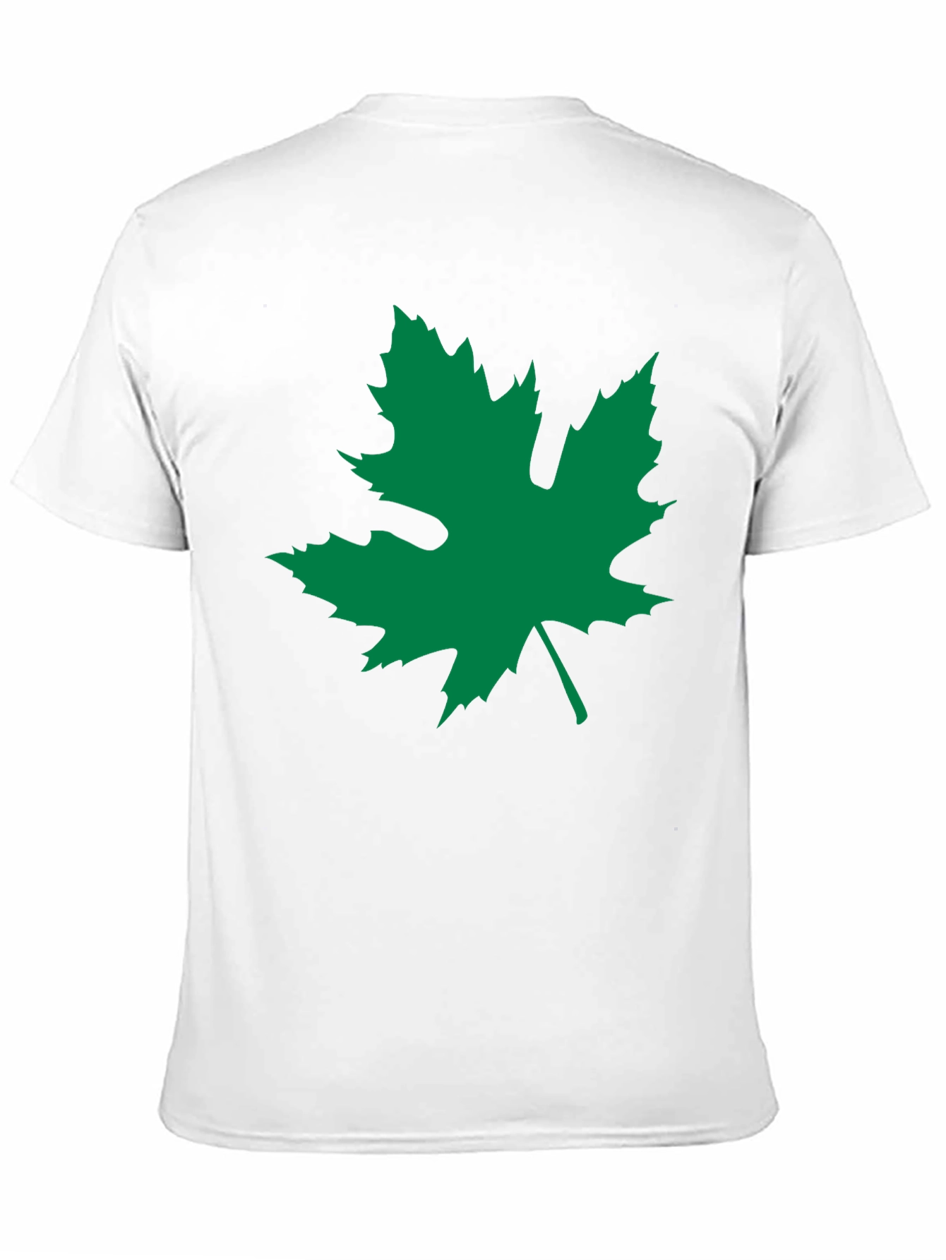 Black T-Shirt with Green Leaf Graphic