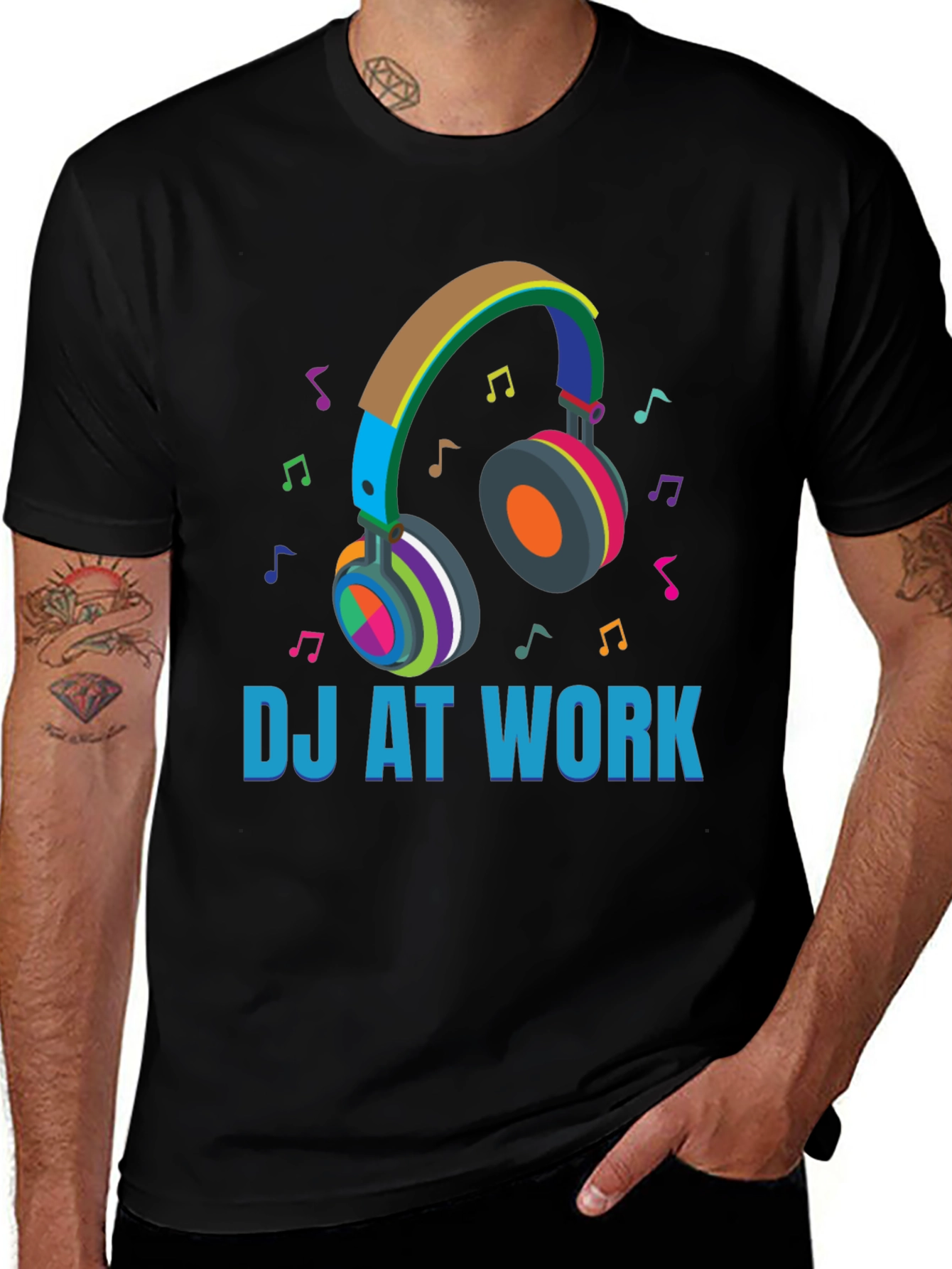 DJ At Work Graphic Tee - Music Lover T-Shirt