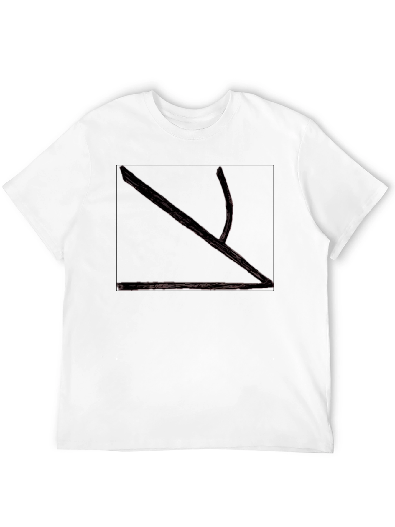 Abstract Branch Graphic Print Black T-Shirt