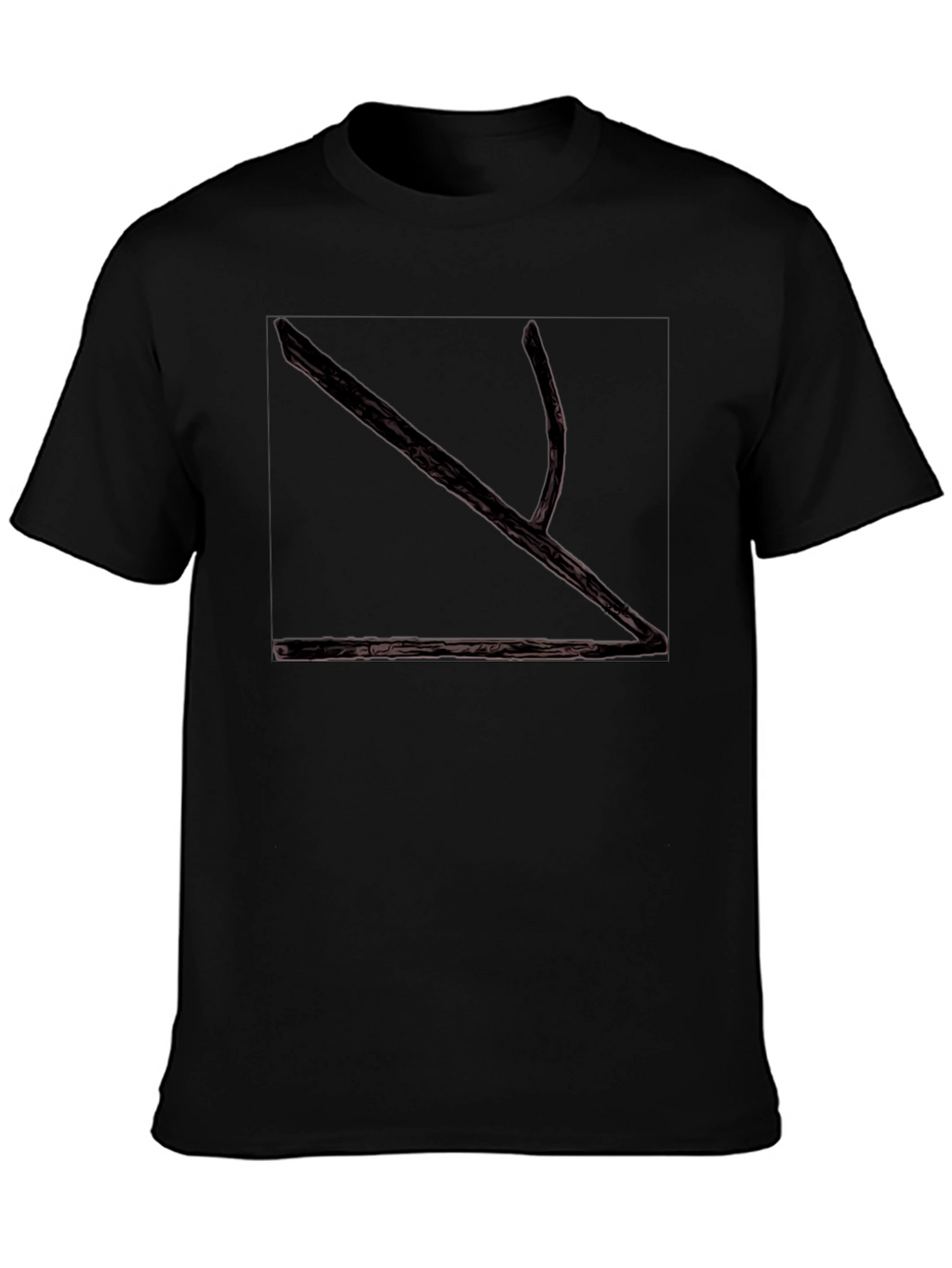 Abstract Branch Graphic Print Black T-Shirt