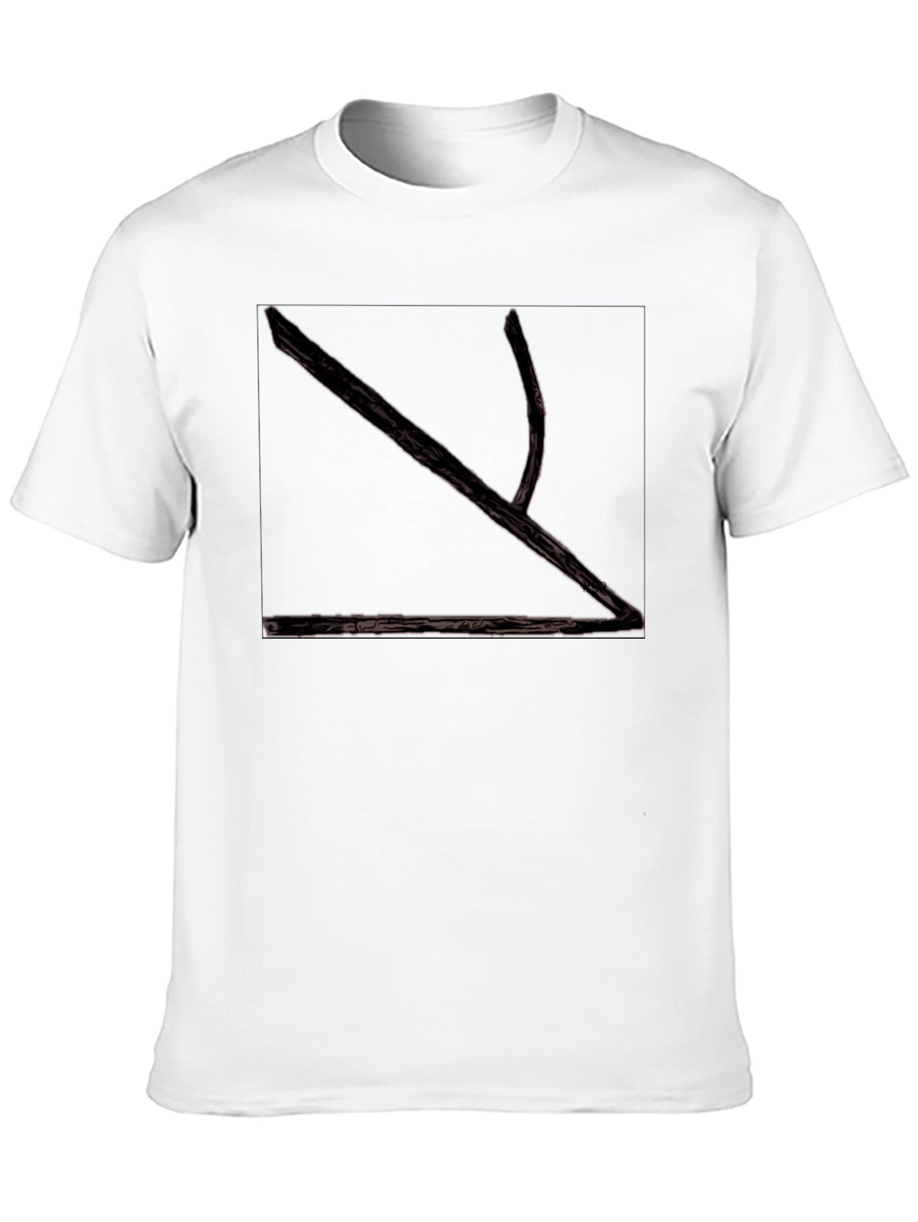 Abstract Branch Graphic Print Black T-Shirt