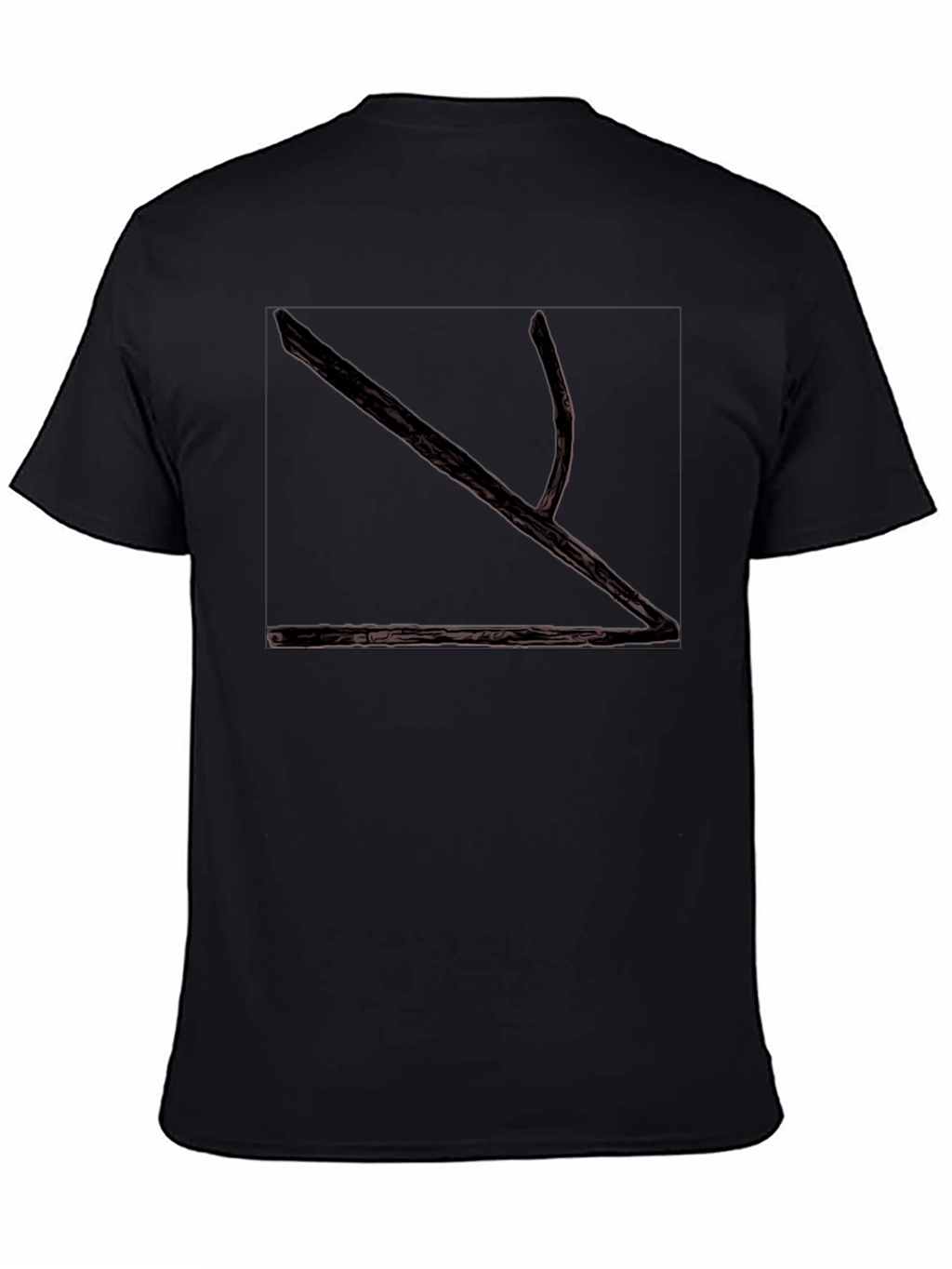 Abstract Branch Graphic Print Black T-Shirt