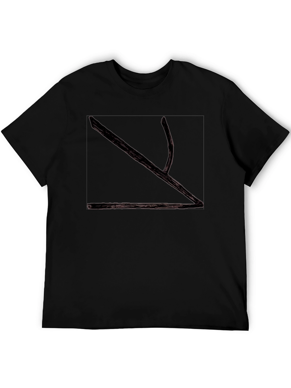 Abstract Branch Graphic Print Black T-Shirt