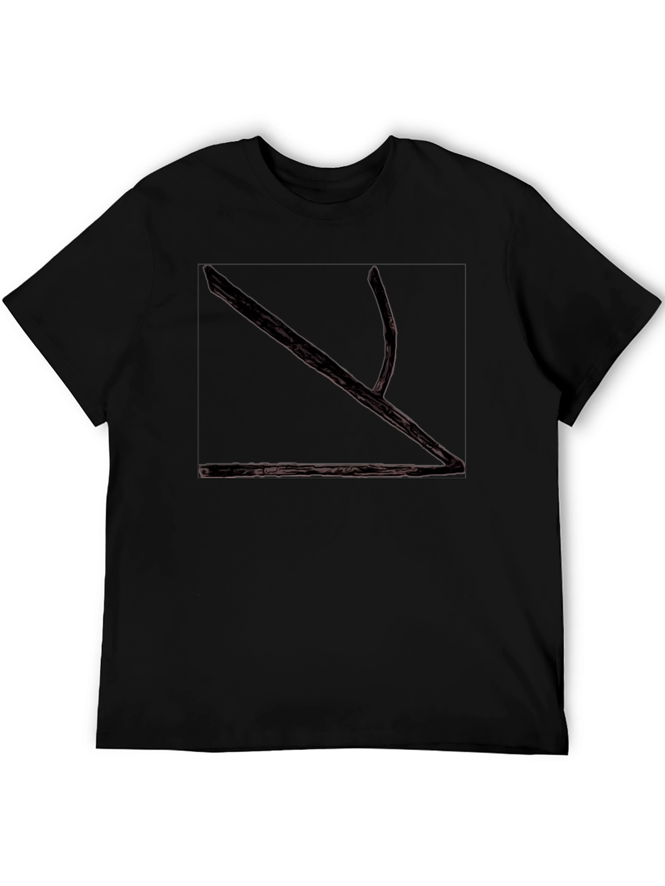 Abstract Branch Graphic Print Black T-Shirt