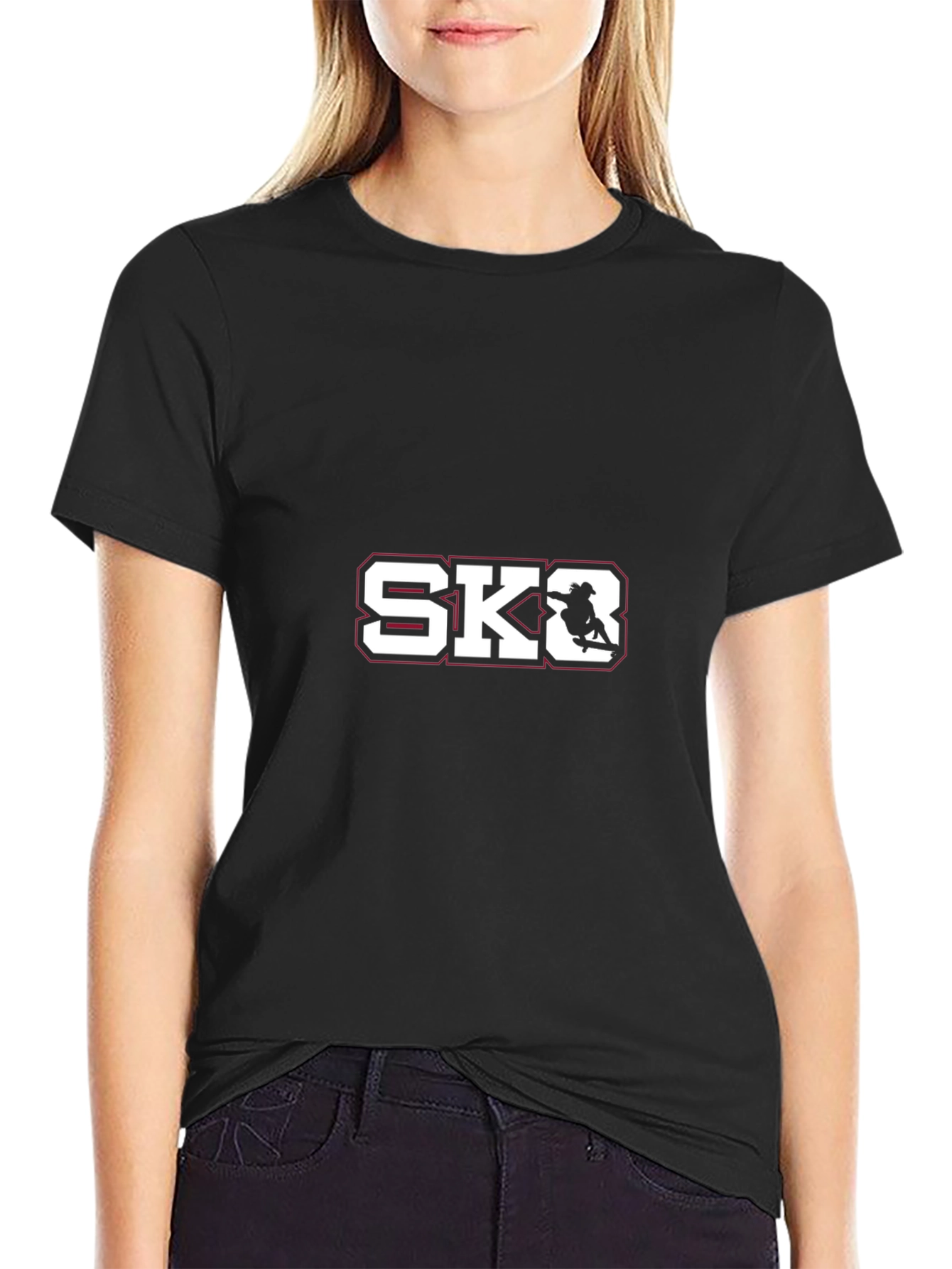Cool SK8 Graphic Tee - Black Cotton Casual T-Shirt