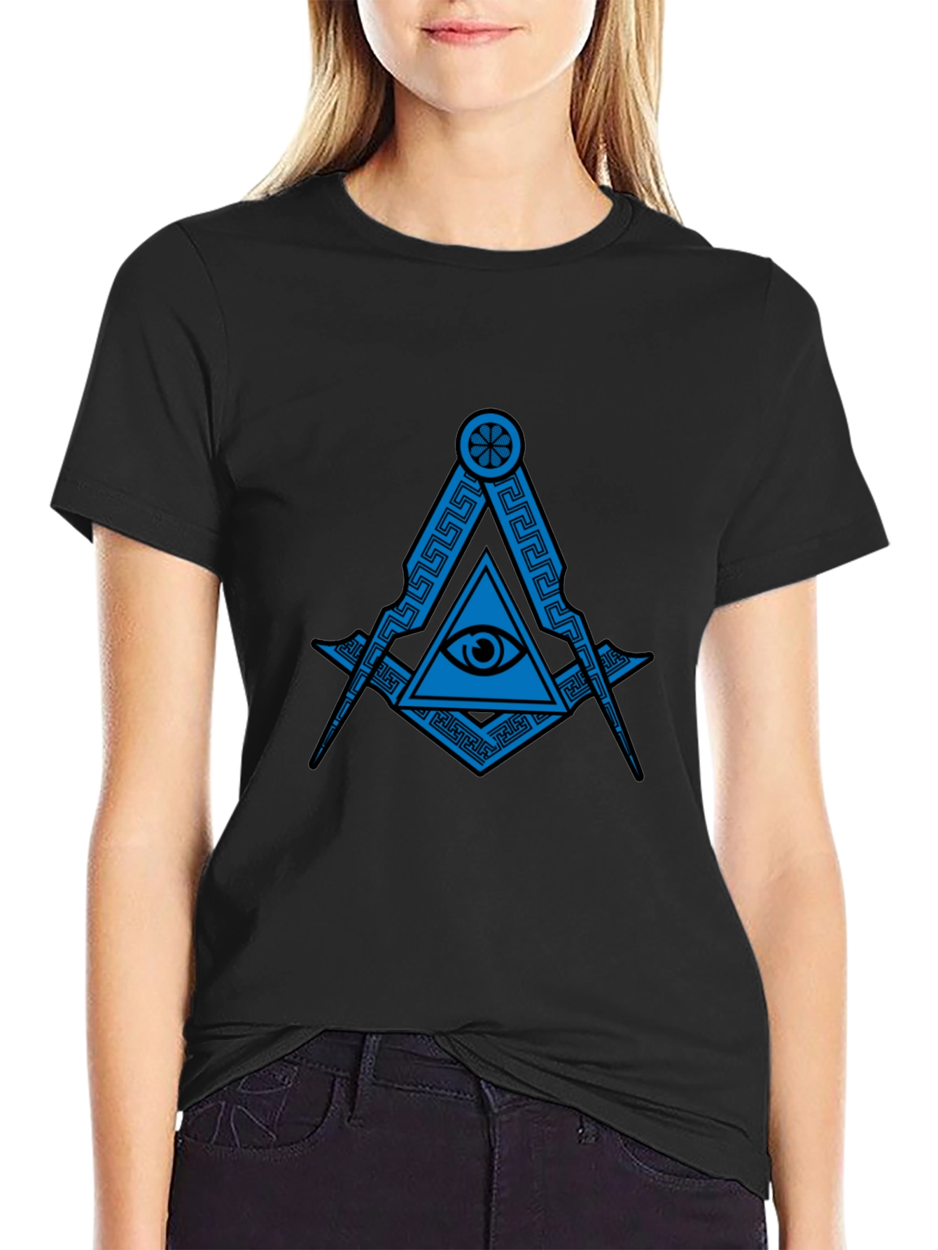 Illuminati Graphic Black T-Shirt: All-Seeing Eye Symbol Tee