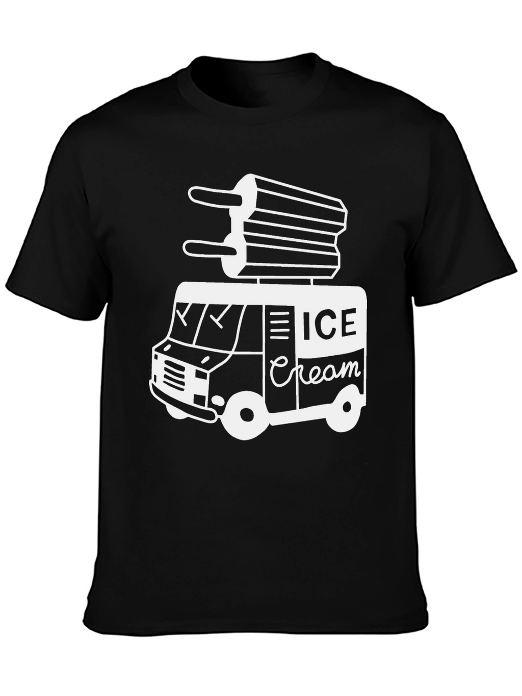 Ice Cream Truck Graphic Tee - Black