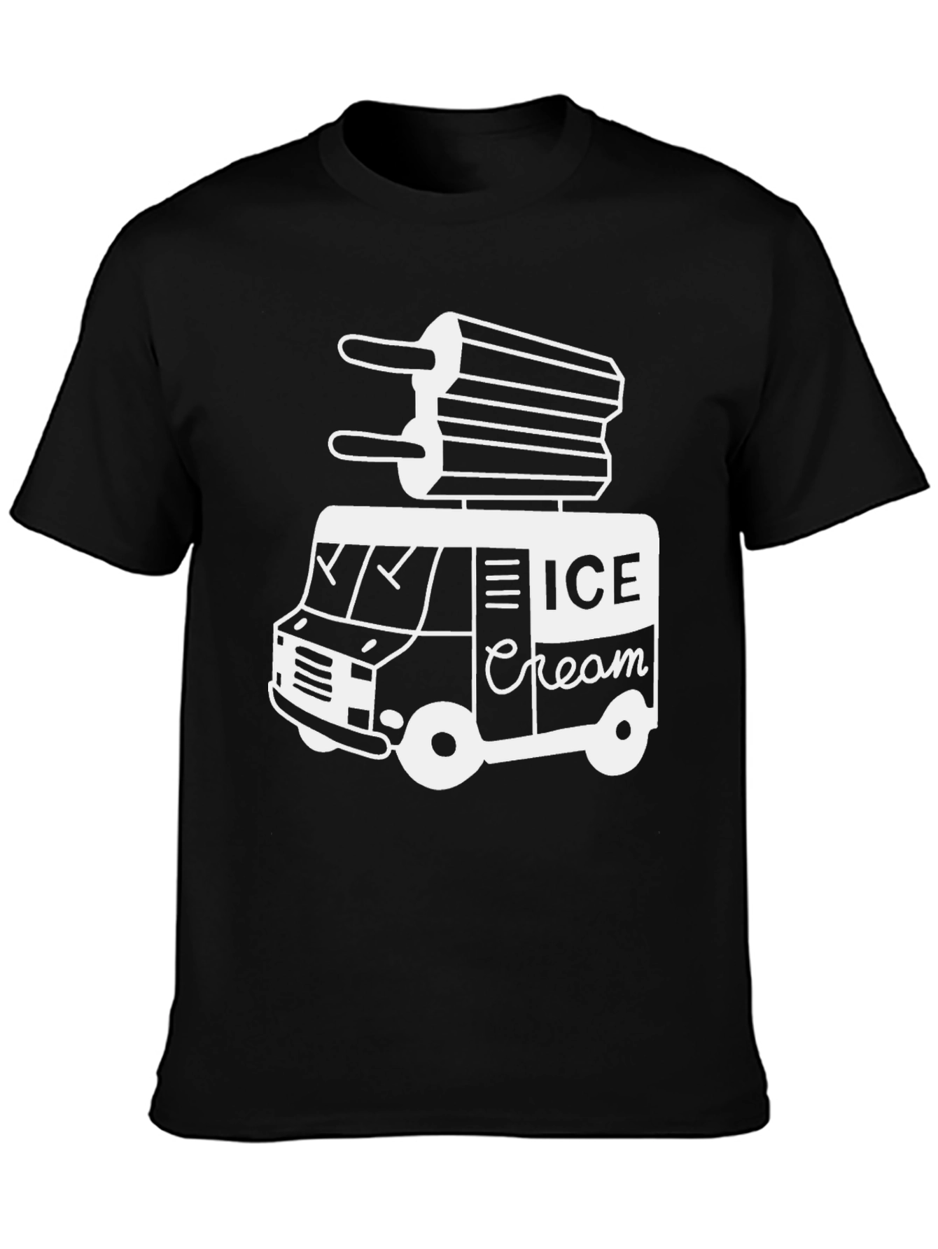 Ice Cream Truck Graphic Tee - Black