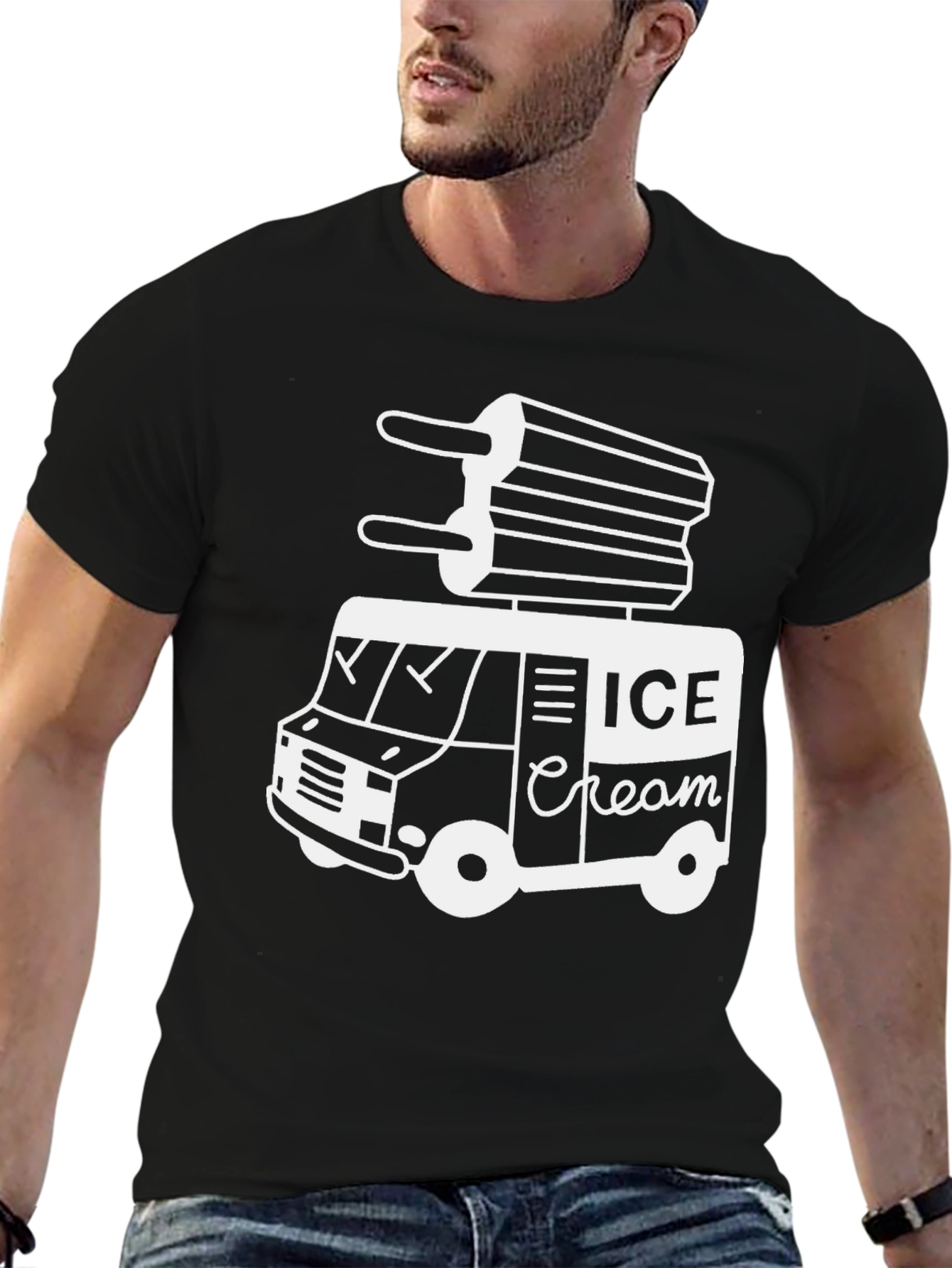 Ice Cream Truck Graphic Tee - Black