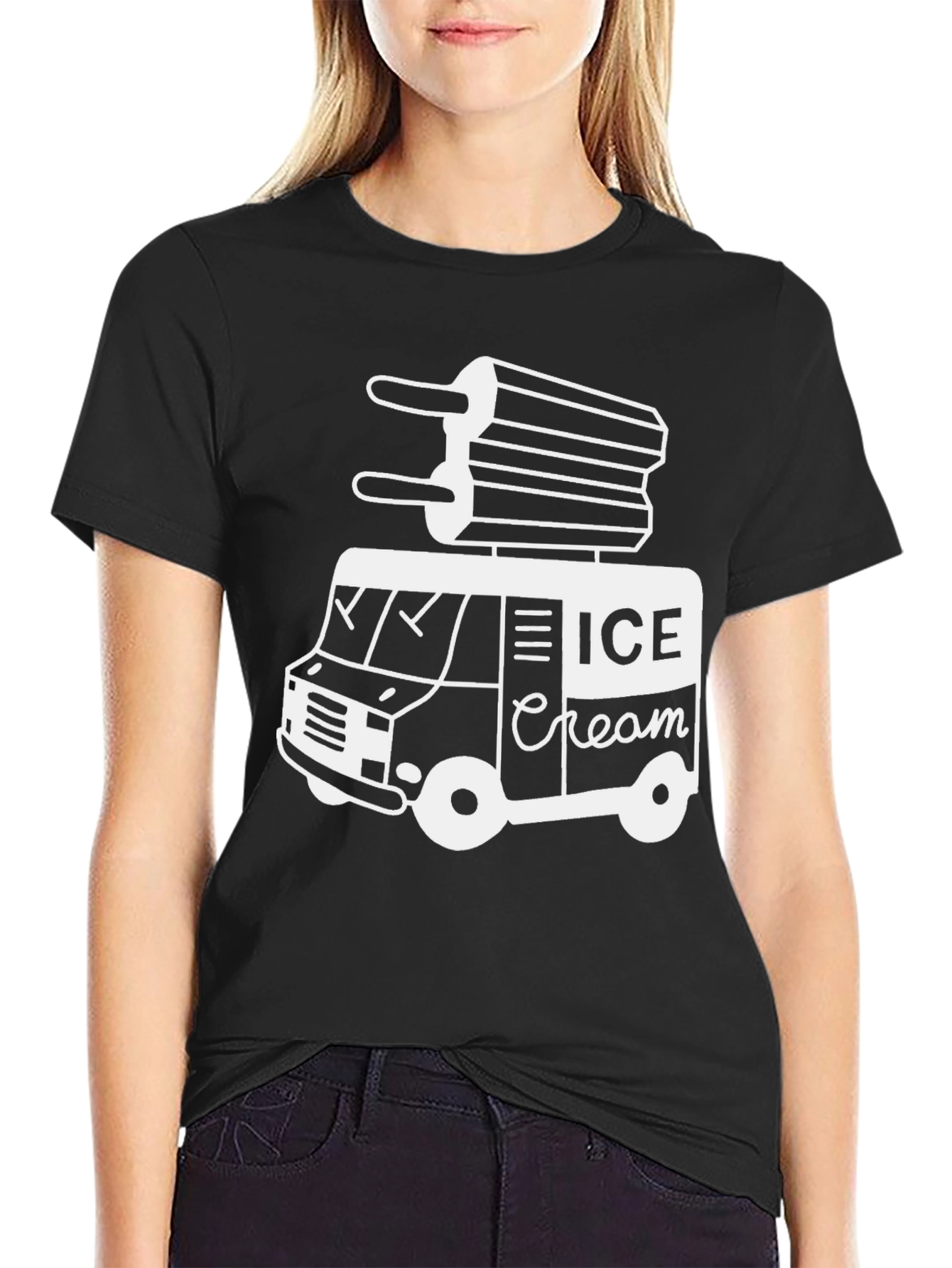Ice Cream Truck Graphic Tee - Black