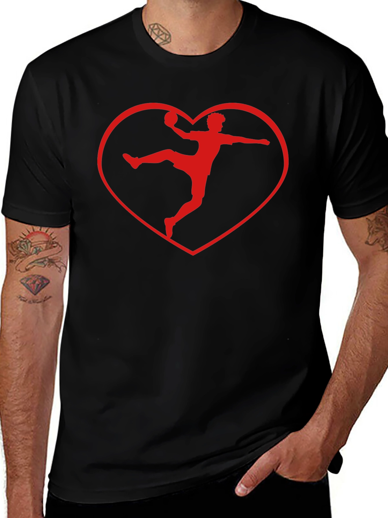 Handball Heartbeat Tee - Love Handball Black T-Shirt