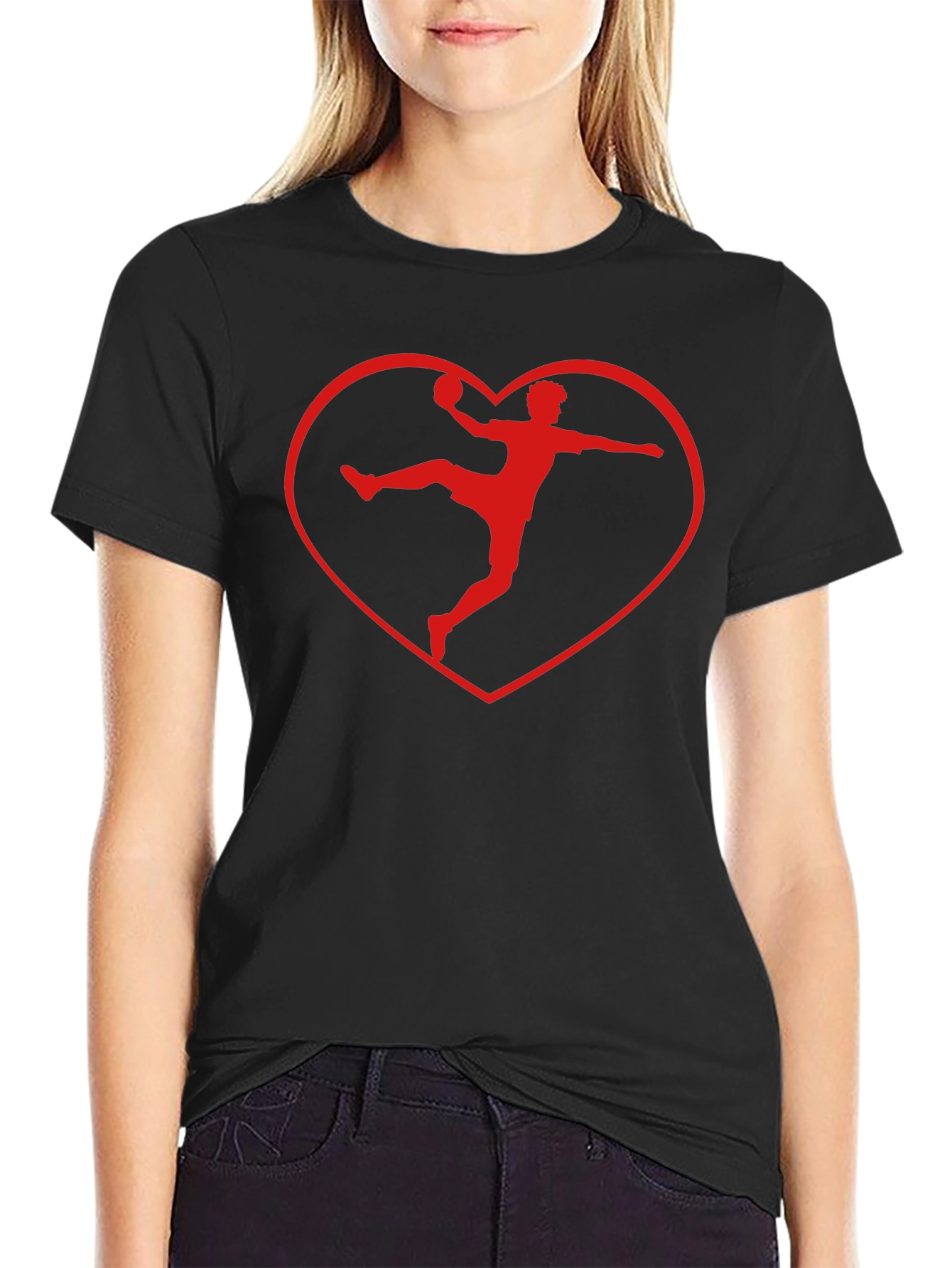 Handball Heartbeat Tee - Love Handball Black T-Shirt