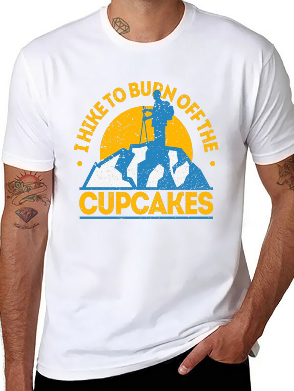 Hike to Burn Off Cupcakes Graphic T-Shirt