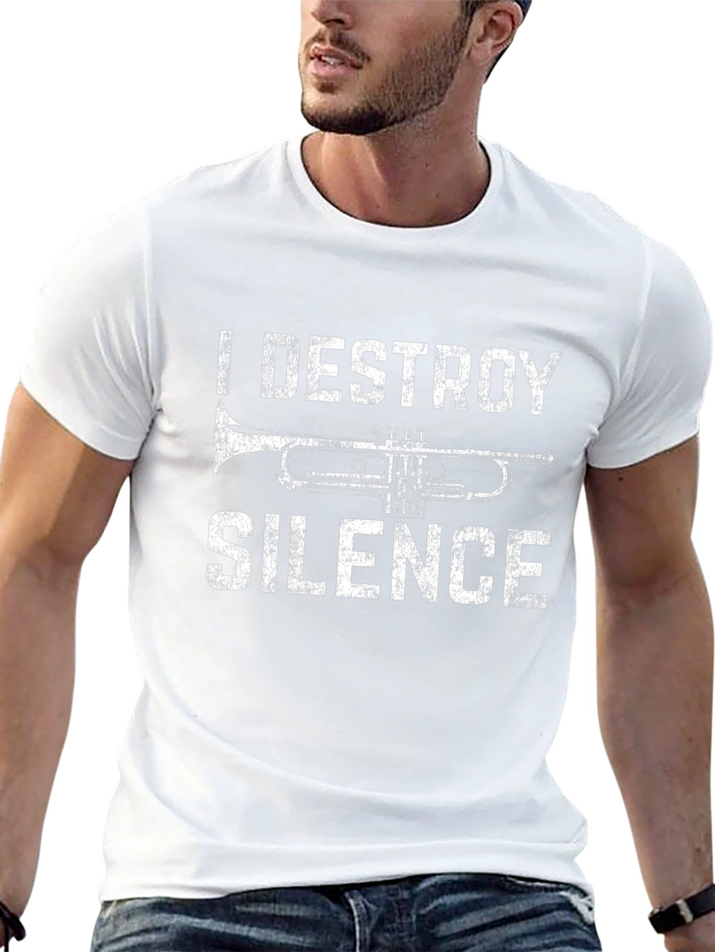 I Destroy Silence Trumpet Graphic Tee