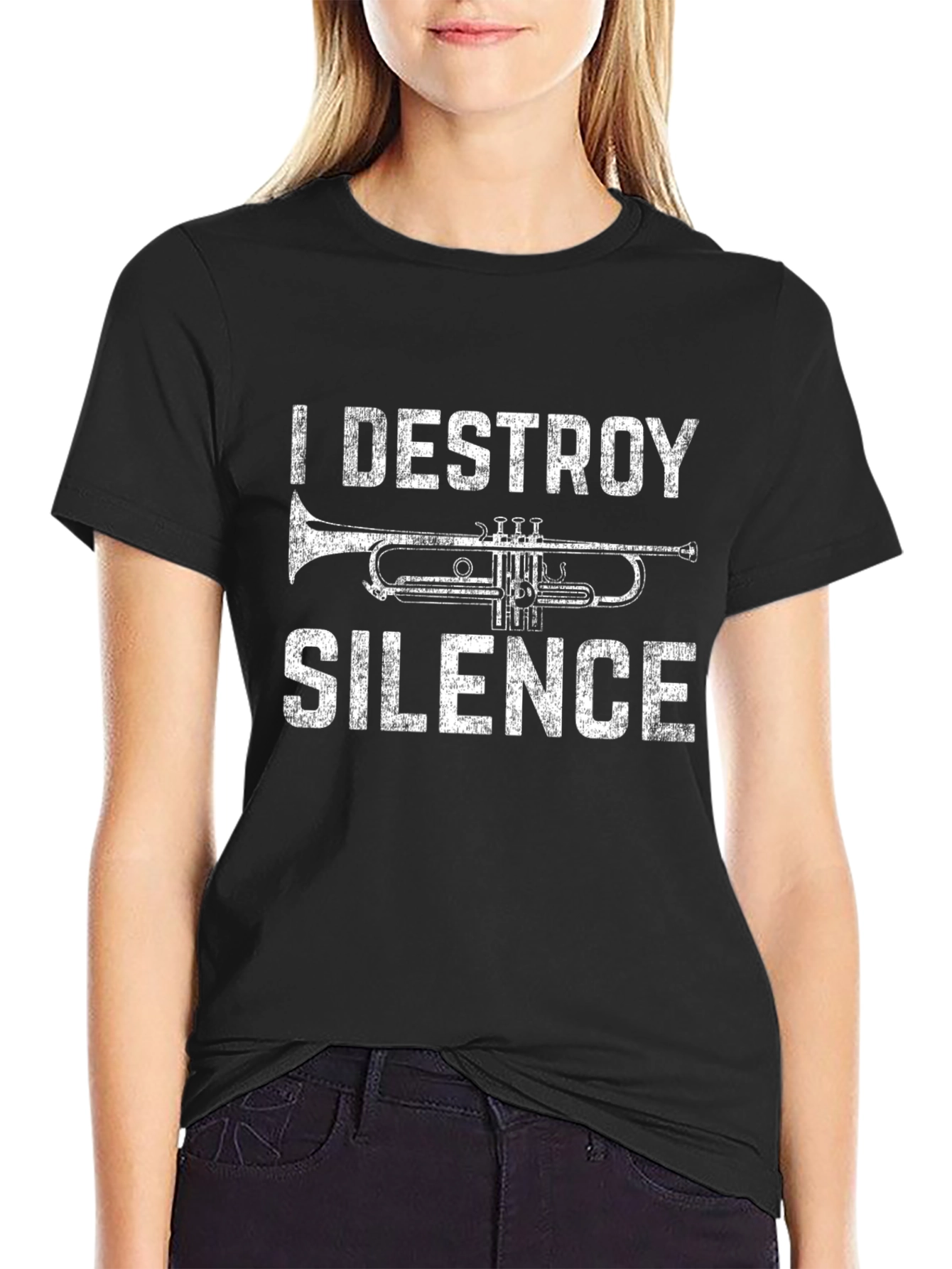 I Destroy Silence Trumpet Graphic Tee
