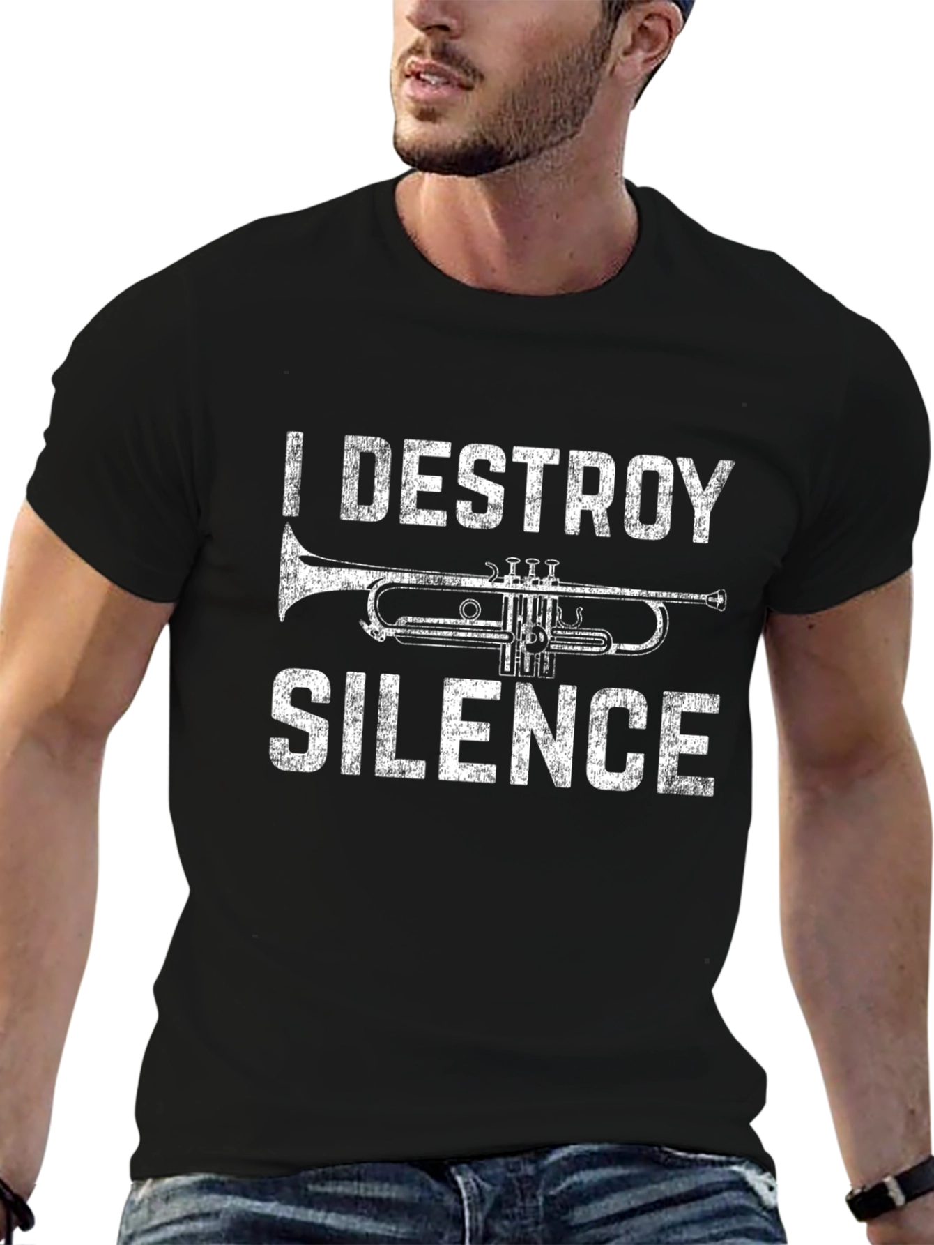 I Destroy Silence Trumpet Graphic Tee