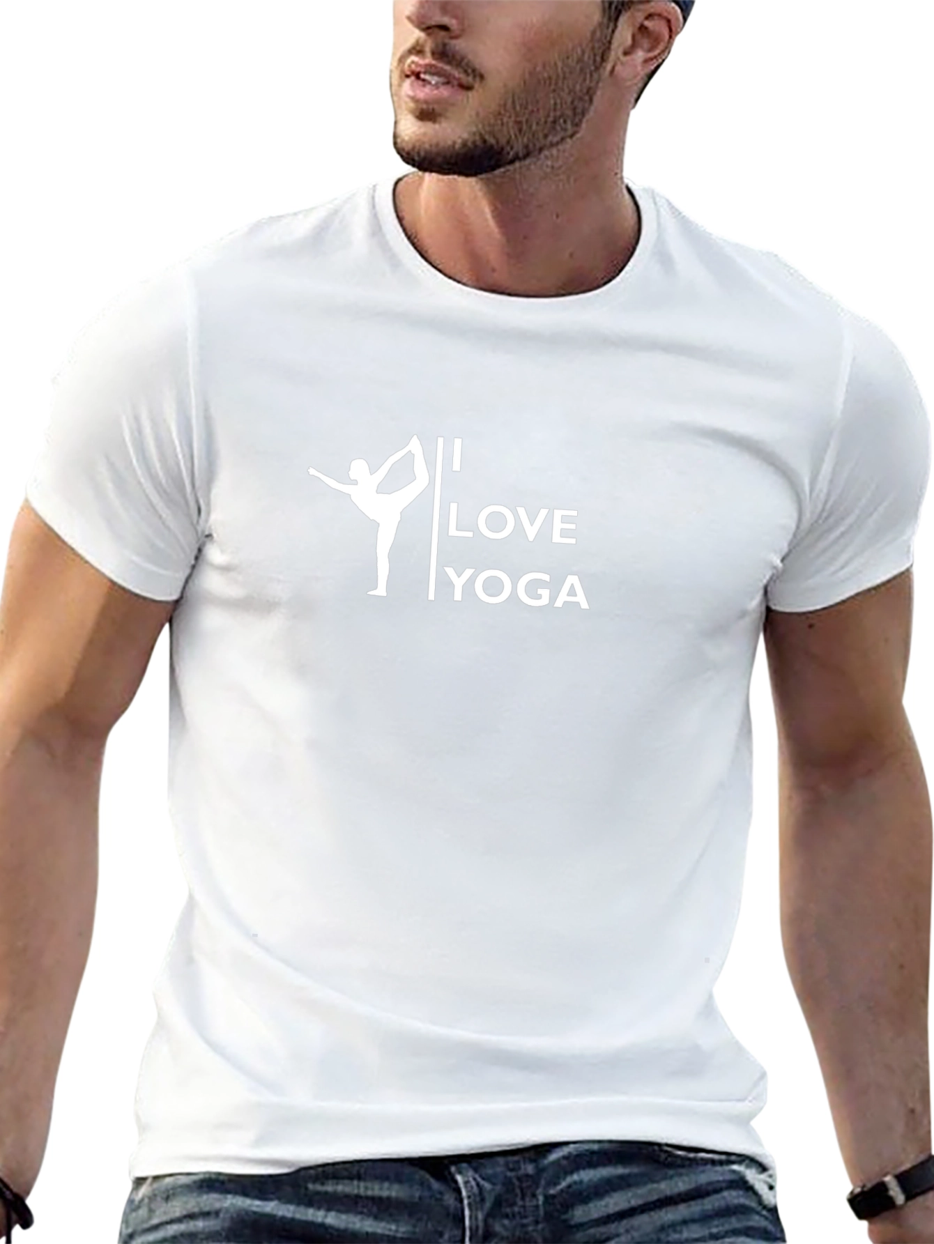 I Love Yoga Graphic Tee - Black