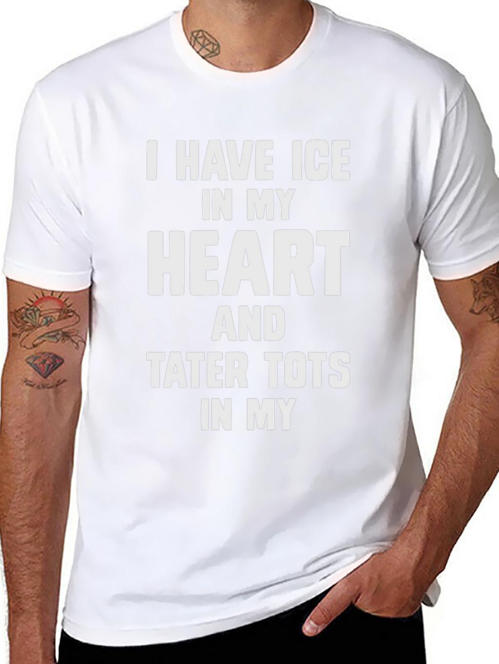 Ice Heart Tater Tots Funny Graphic Tee