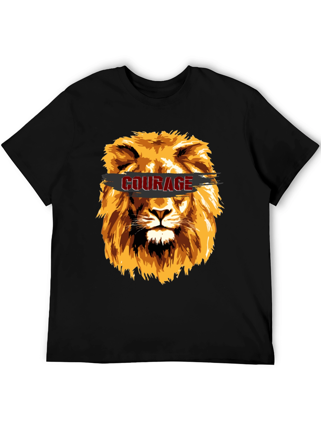 Courage Lion Graphic T-Shirt - Stylish Mens Tee