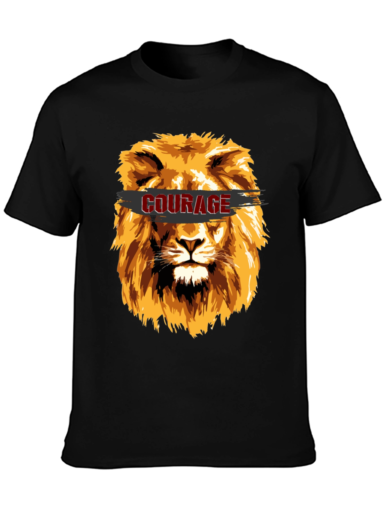 Courage Lion Graphic T-Shirt - Stylish Mens Tee