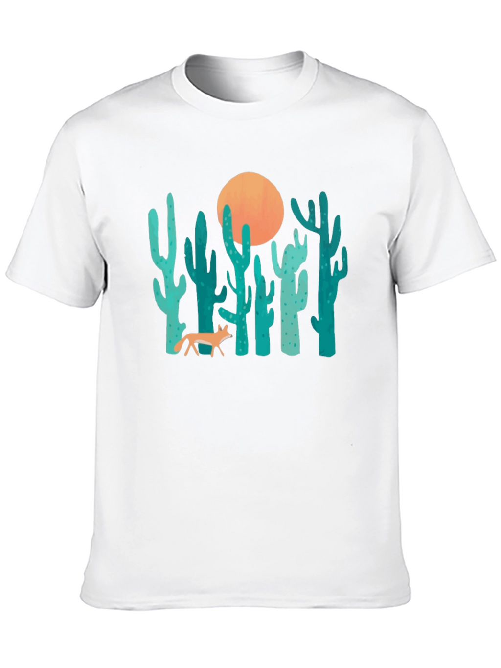 Desert Fox & Cactus Graphic T-Shirt