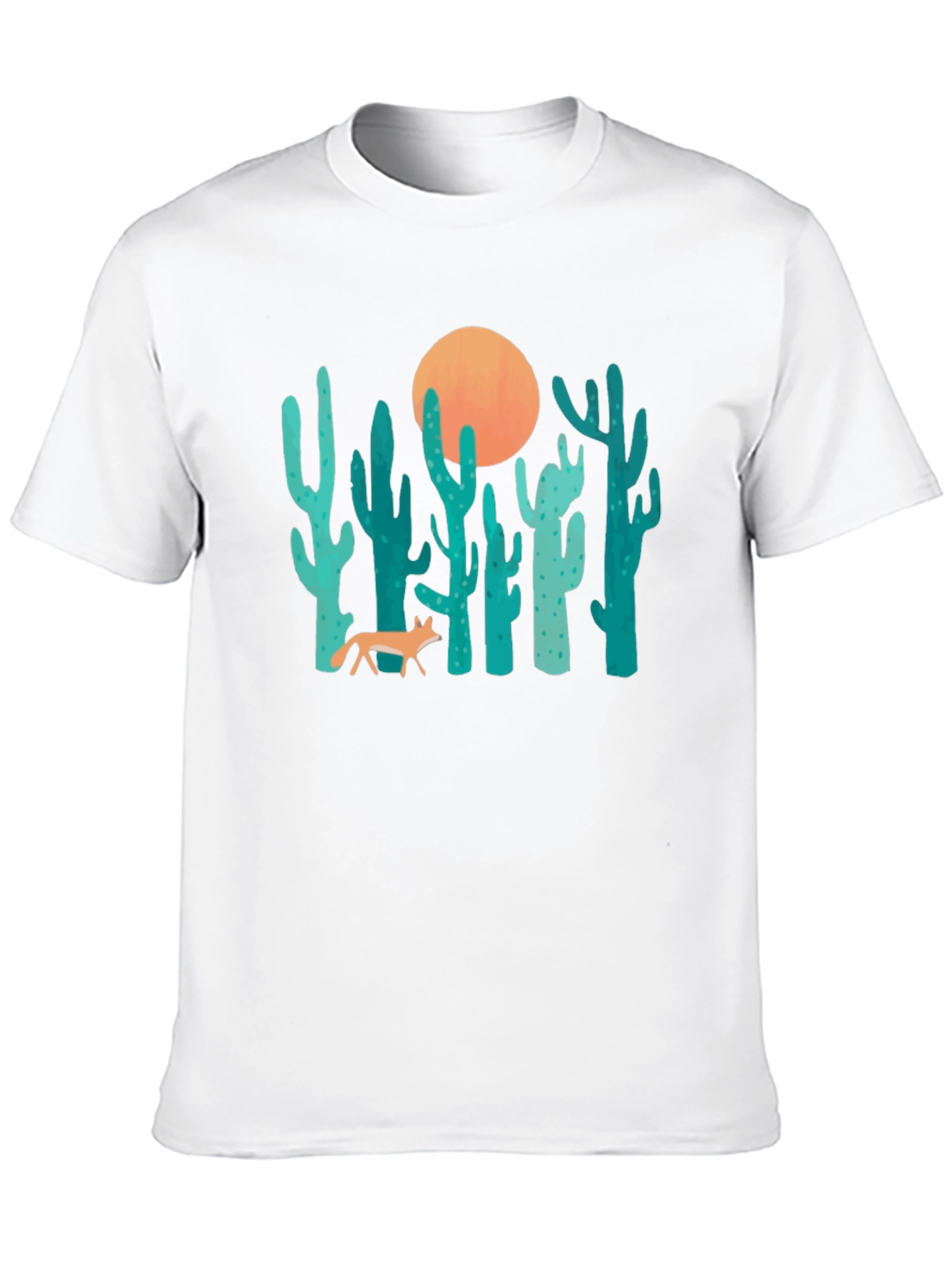 Desert Fox & Cactus Graphic T-Shirt
