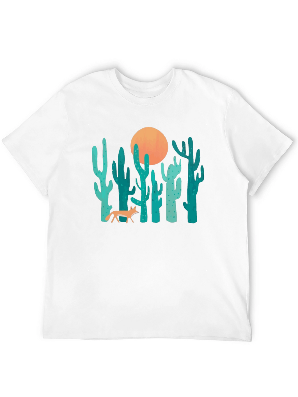 Desert Fox & Cactus Graphic T-Shirt