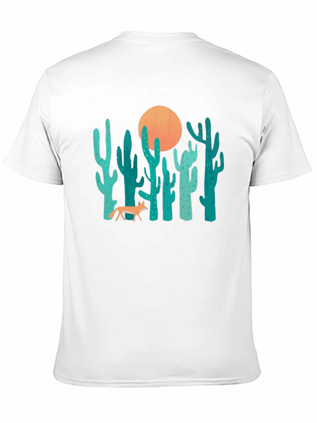 Desert Fox & Cactus Graphic T-Shirt