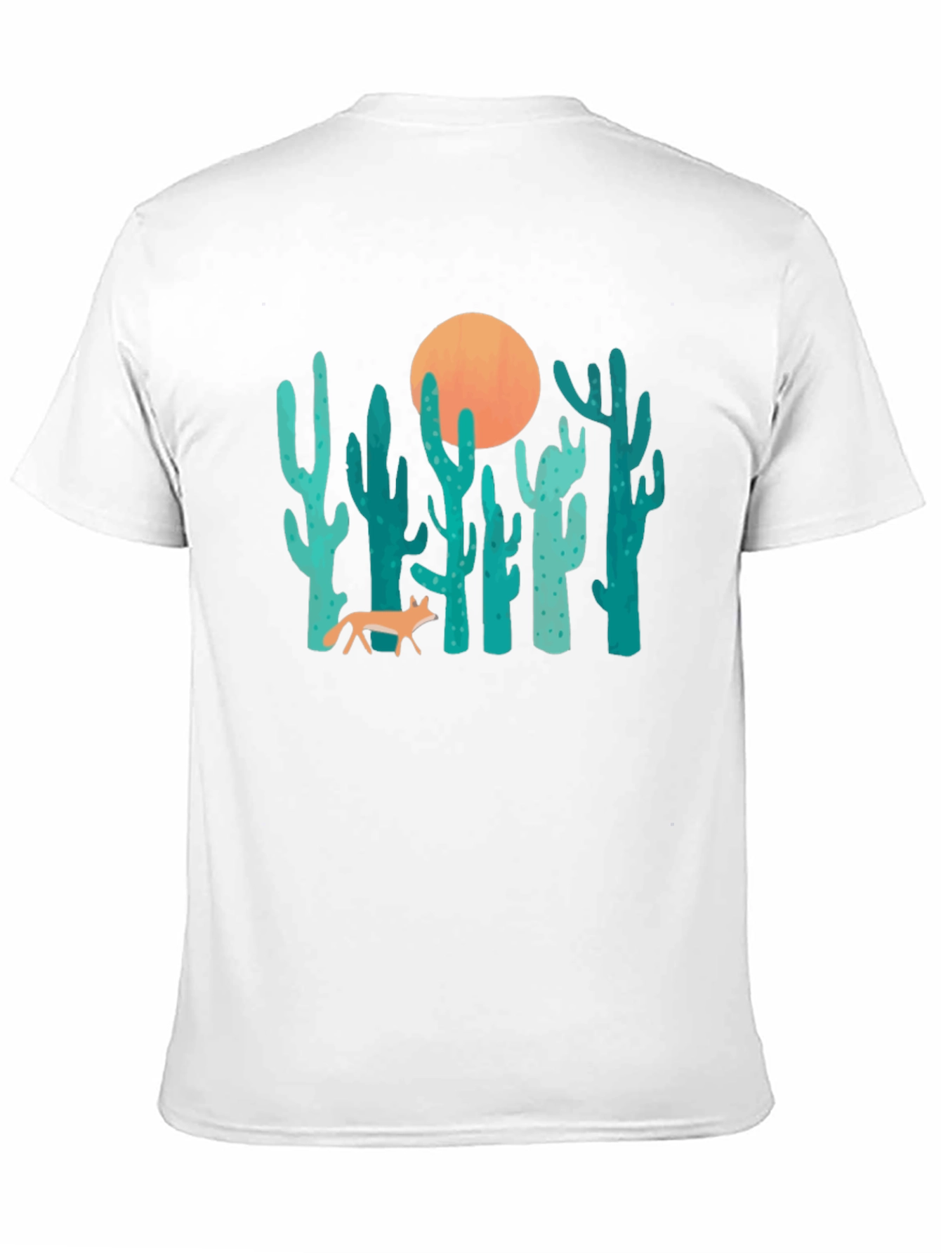 Desert Fox & Cactus Graphic T-Shirt