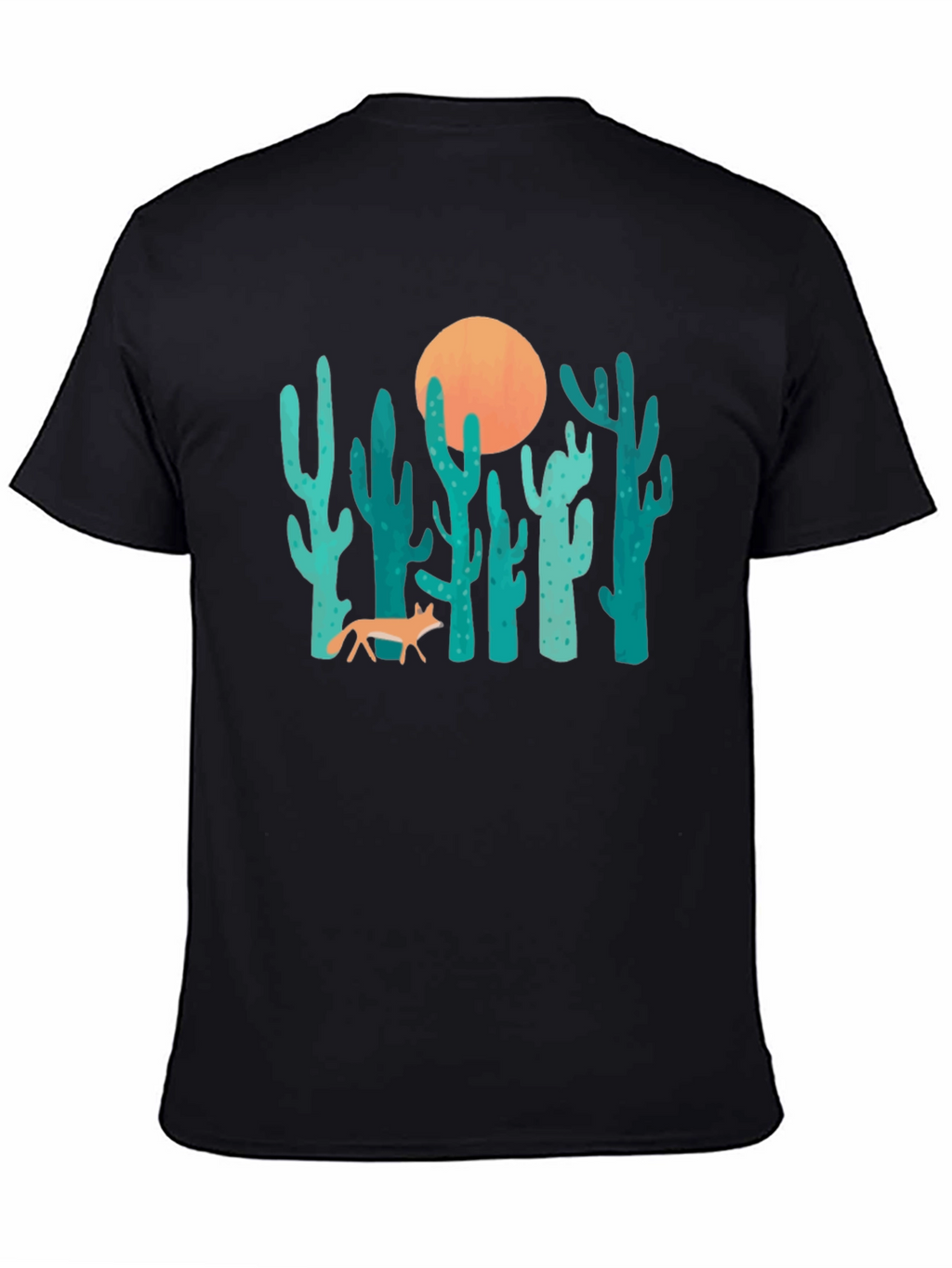 Desert Fox & Cactus Graphic T-Shirt