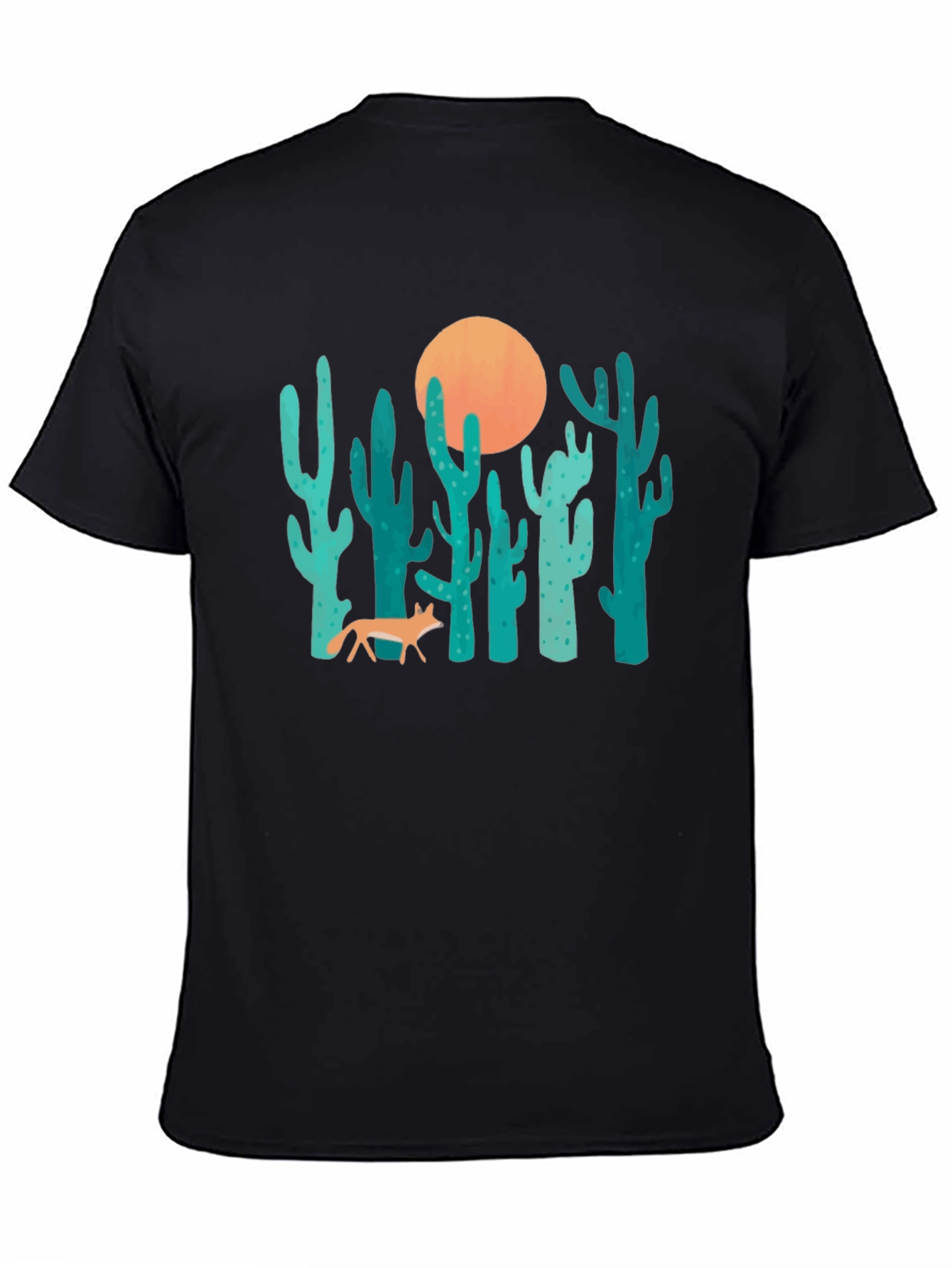 Desert Fox & Cactus Graphic T-Shirt