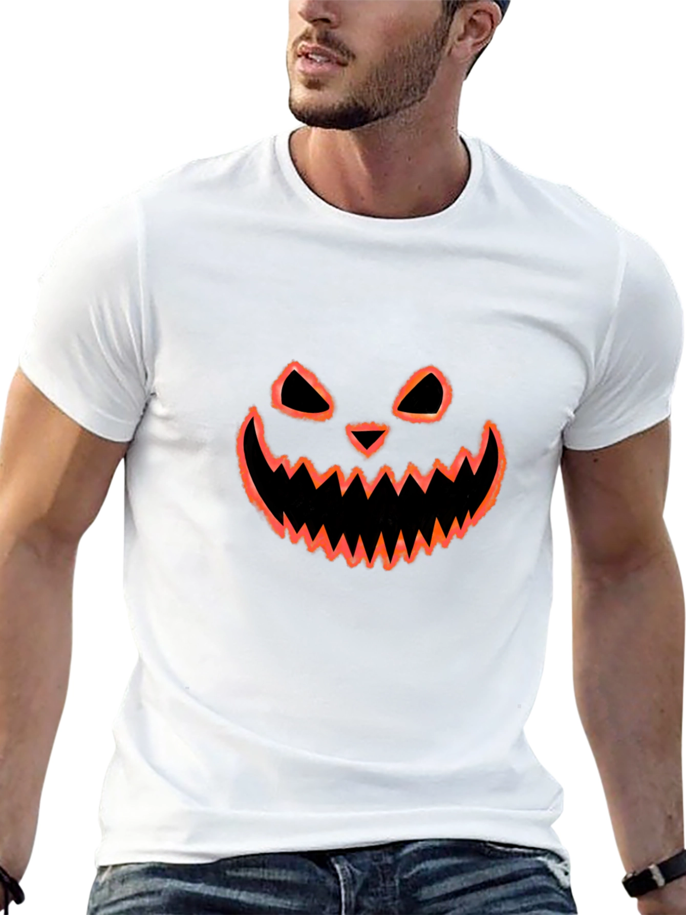 Halloween Pumpkin Face Graphic T-Shirt