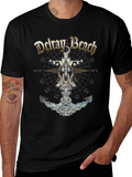 Delray Beach Anchor Compass Black T-Shirt