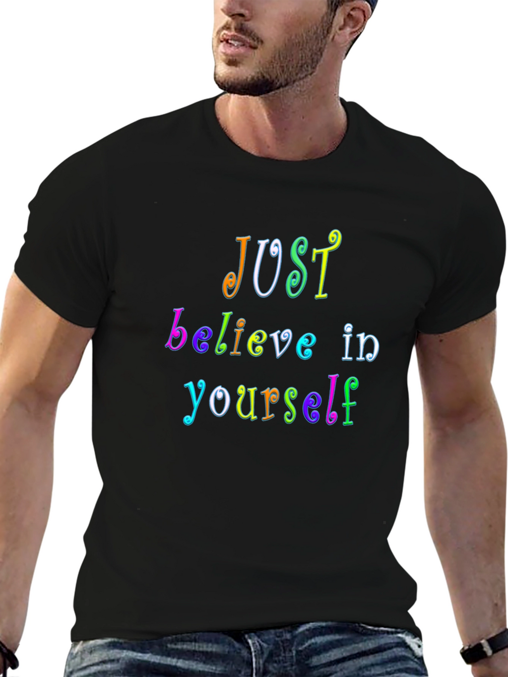 Just Believe Rainbow Graphic Tee