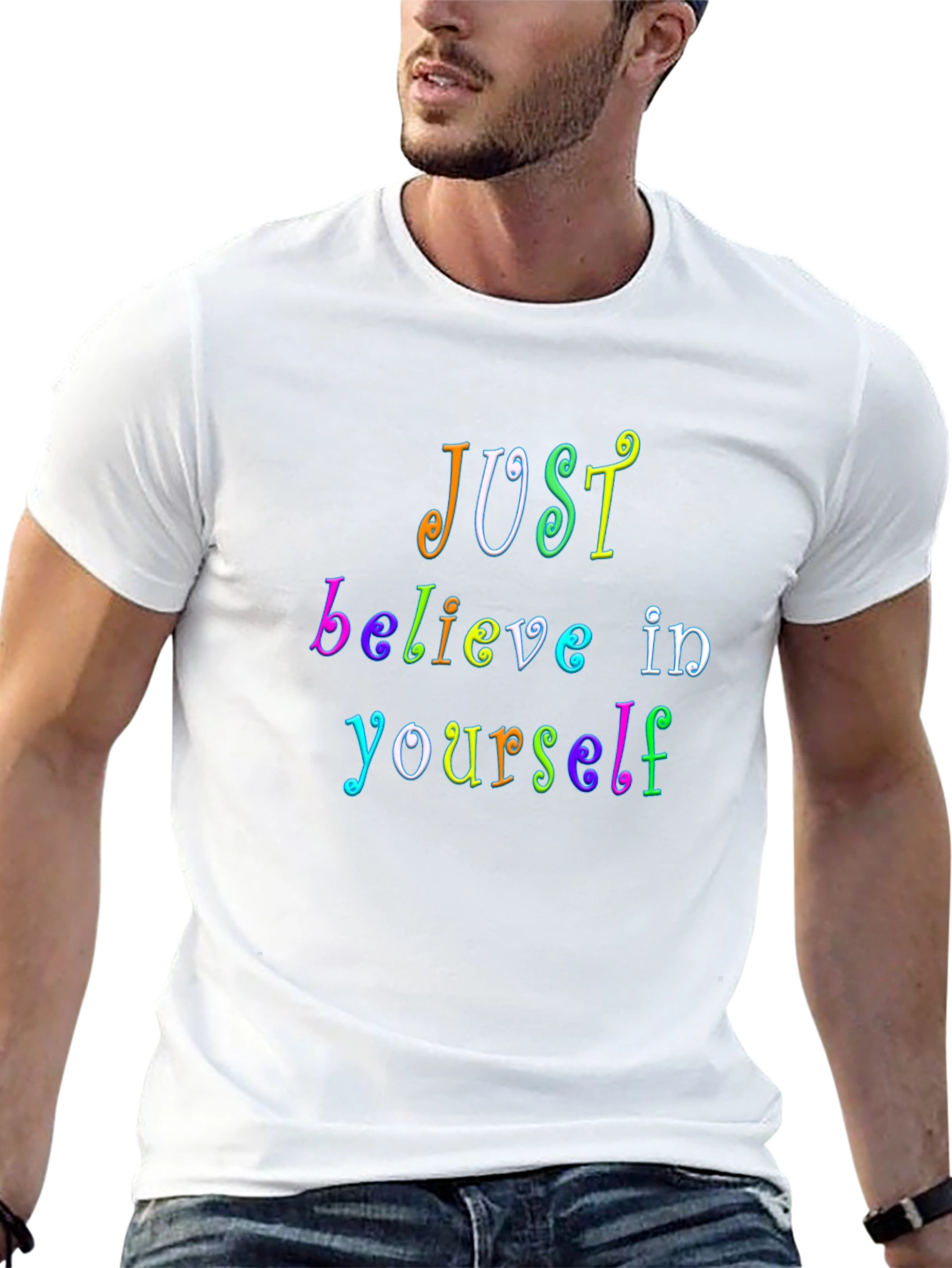 Just Believe Rainbow Graphic Tee