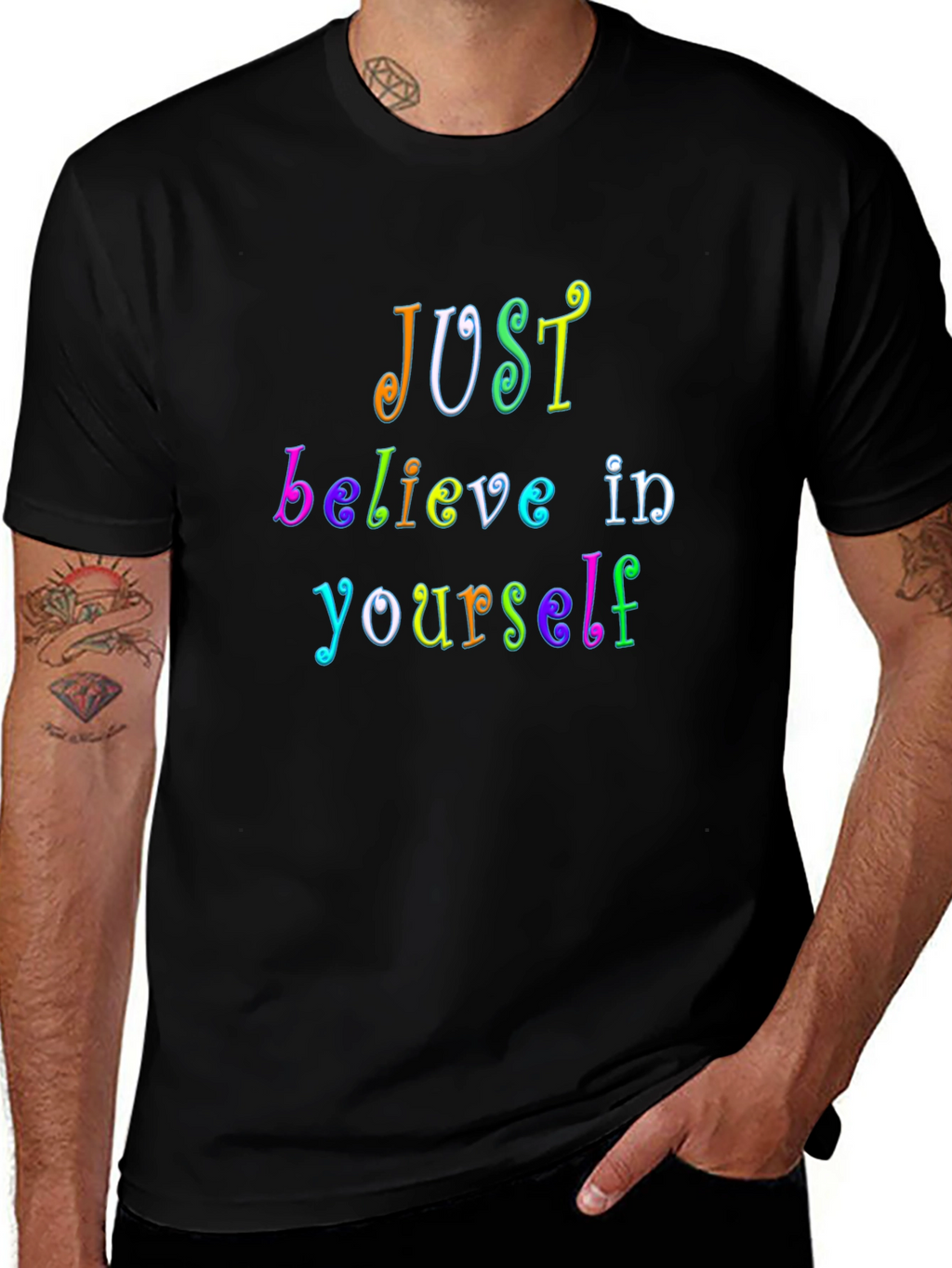 Just Believe Rainbow Graphic Tee