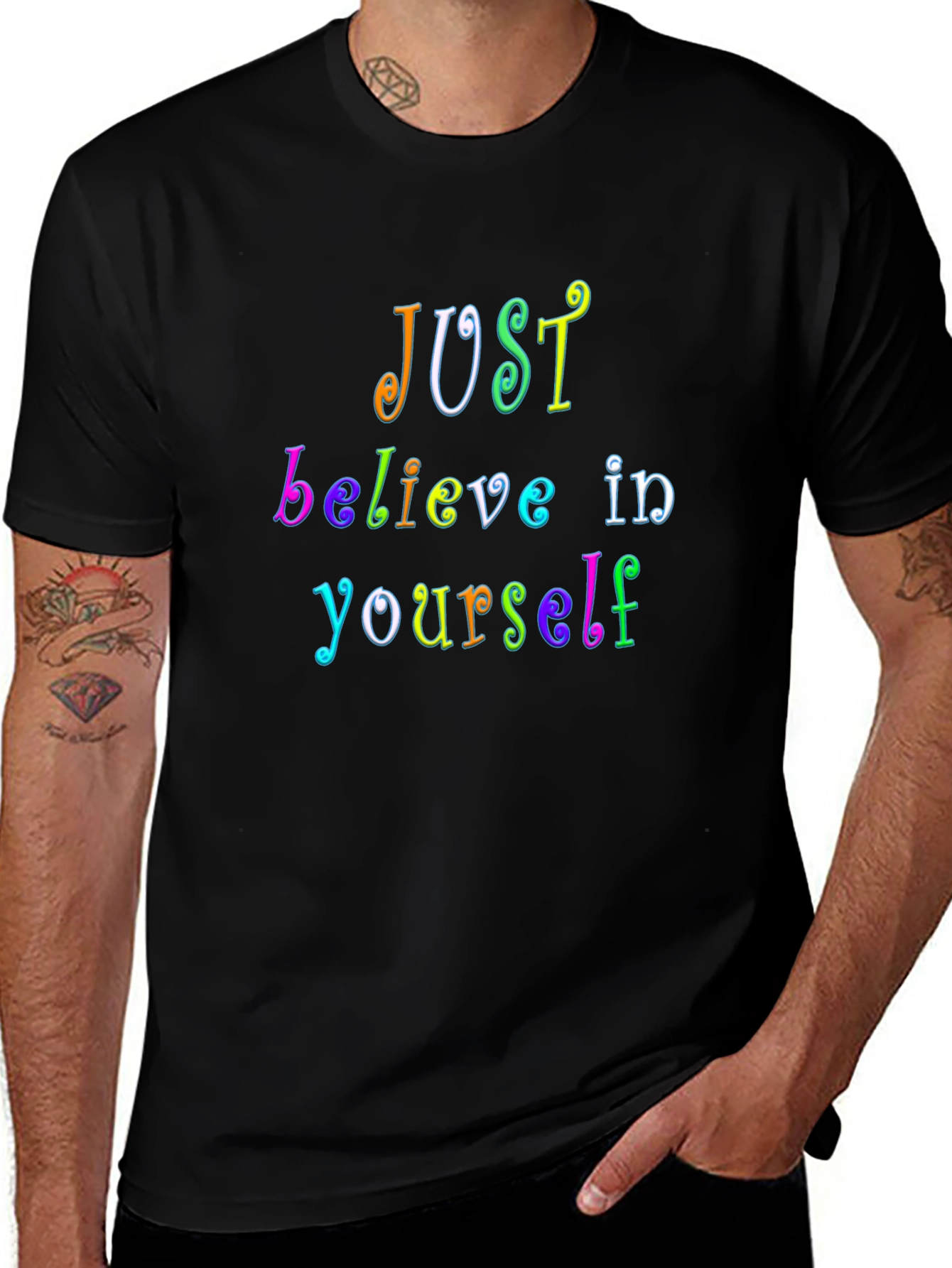 Just Believe Rainbow Graphic Tee