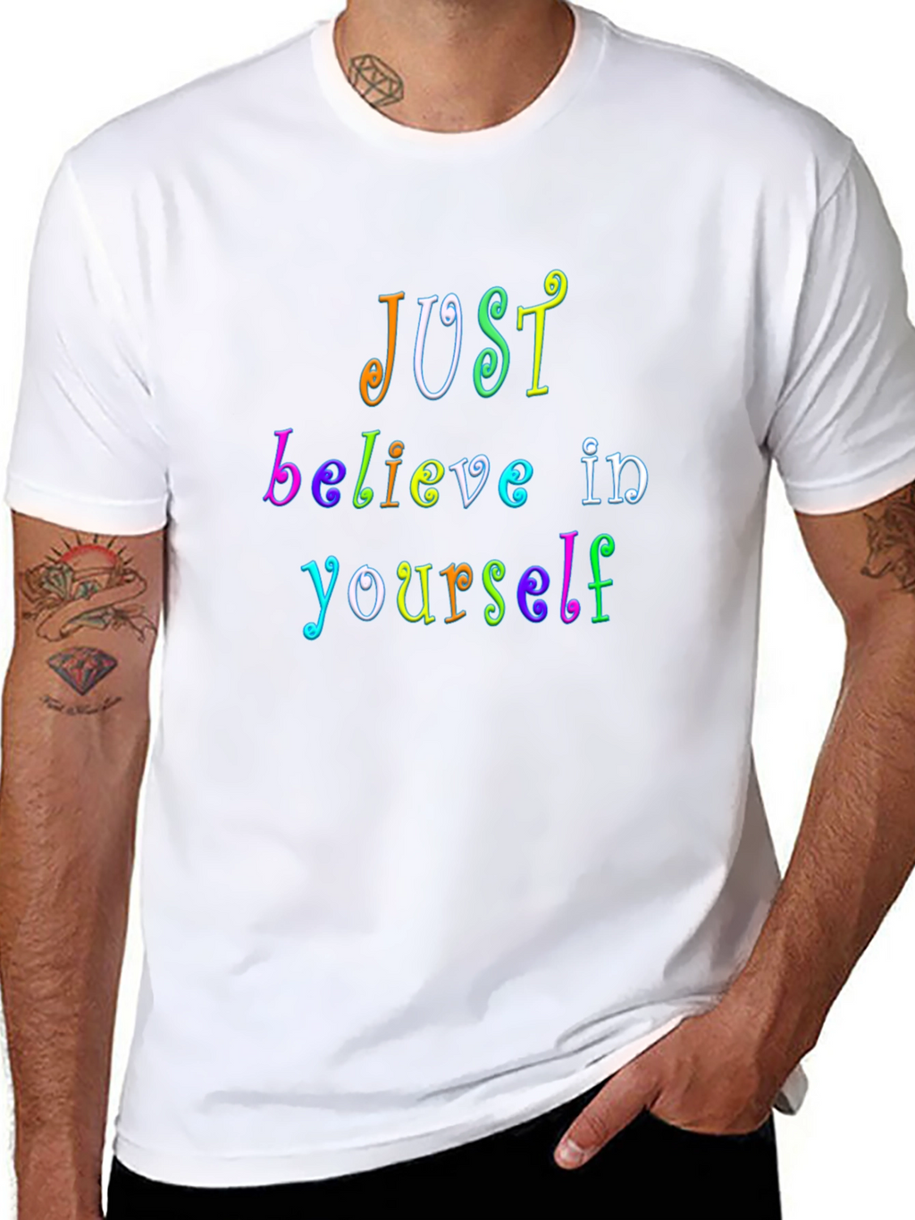 Just Believe Rainbow Graphic Tee