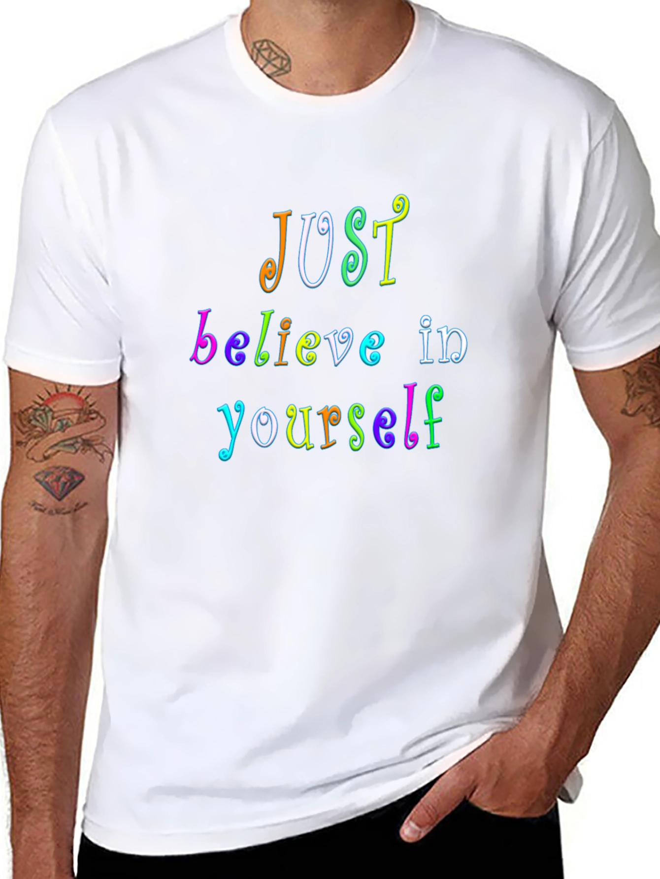 Just Believe Rainbow Graphic Tee
