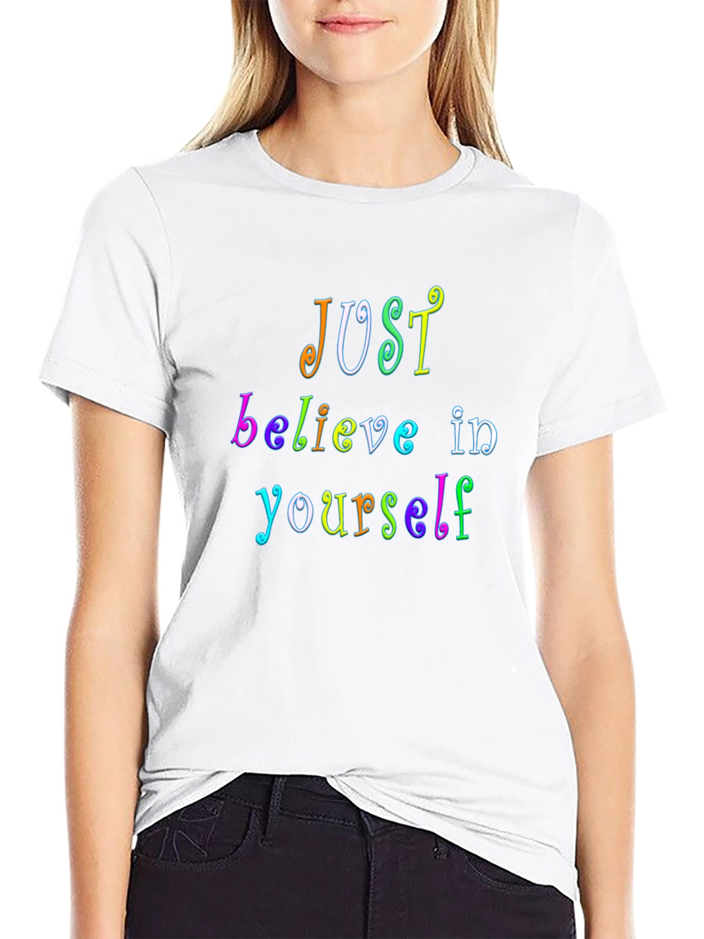 Just Believe Rainbow Graphic Tee