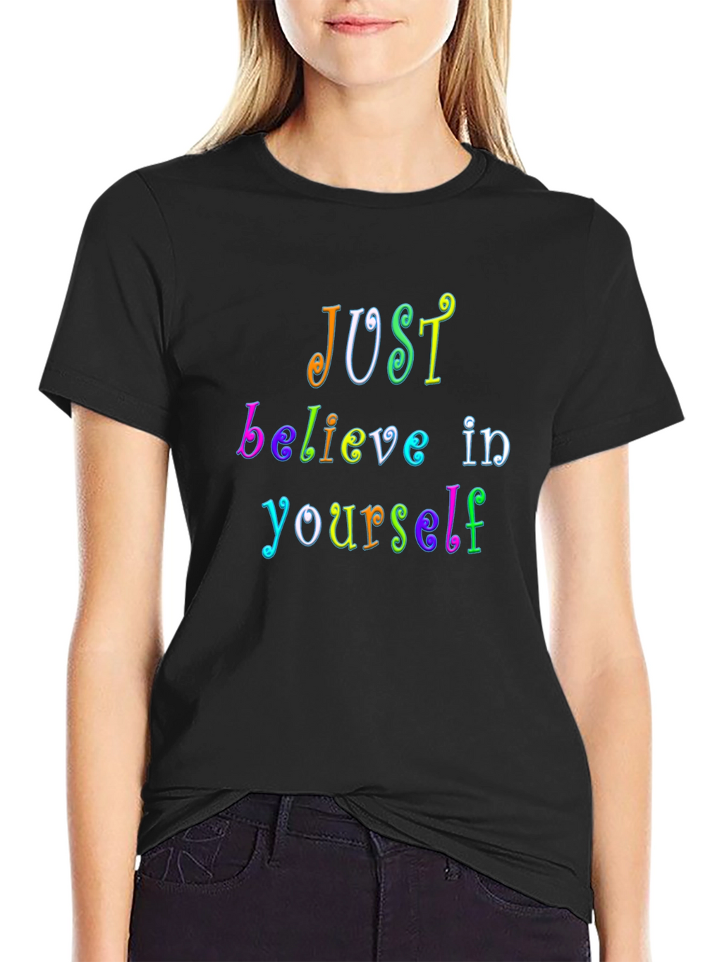Just Believe Rainbow Graphic Tee