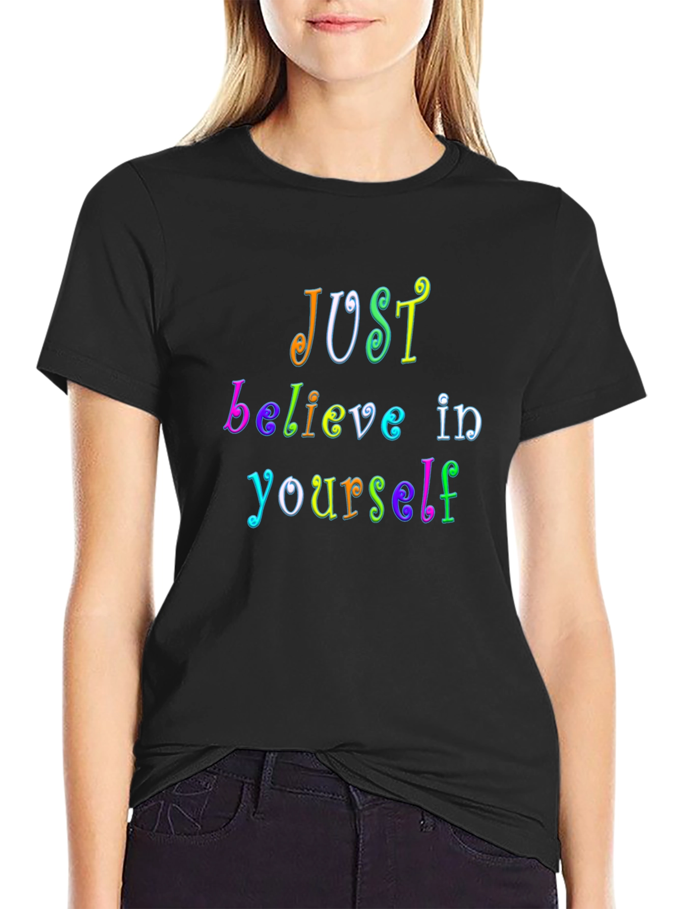 Just Believe Rainbow Graphic Tee